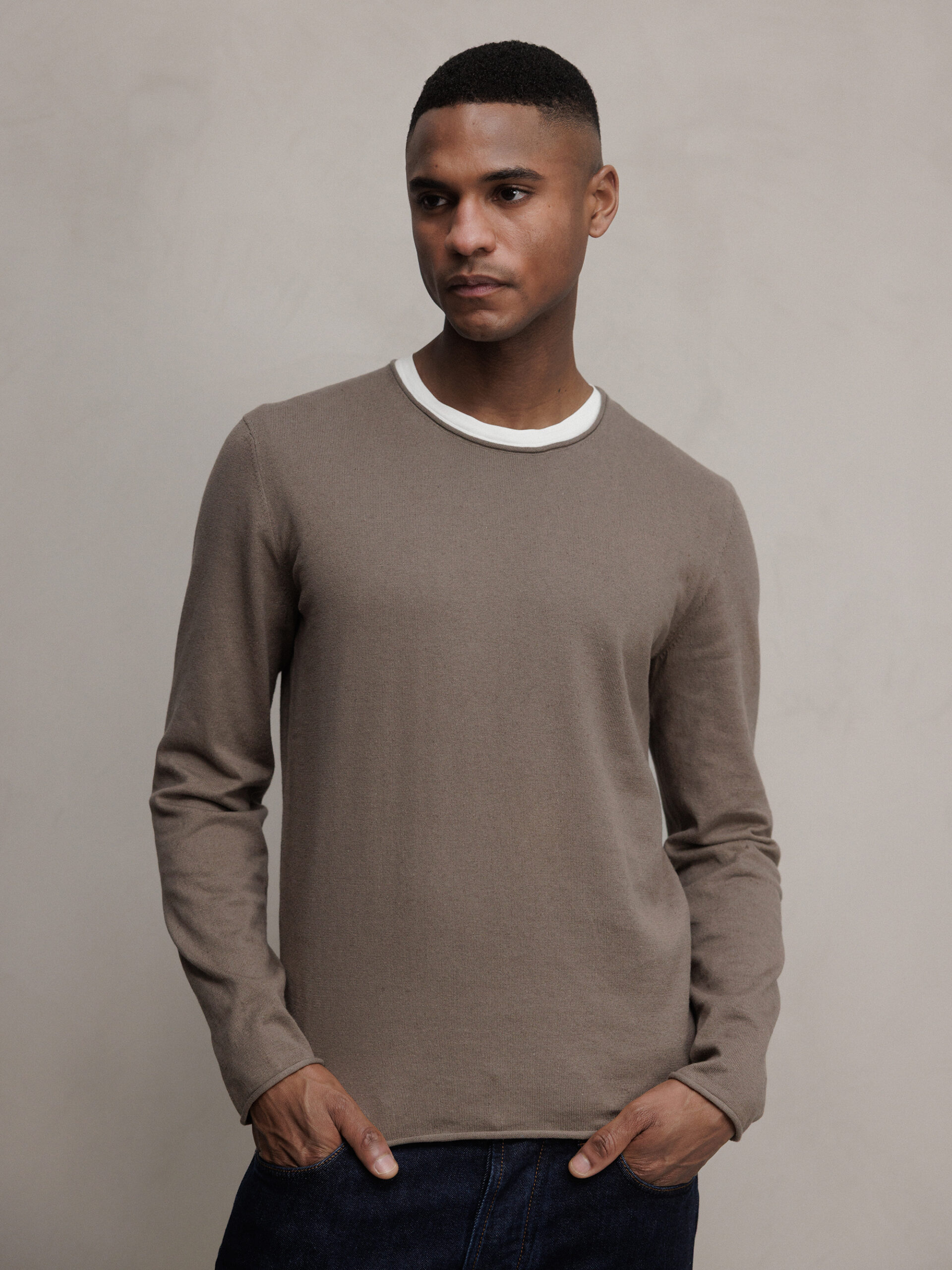 DANIELS Feinstrickpullover aus Baumwolle Herren (TAUPE)