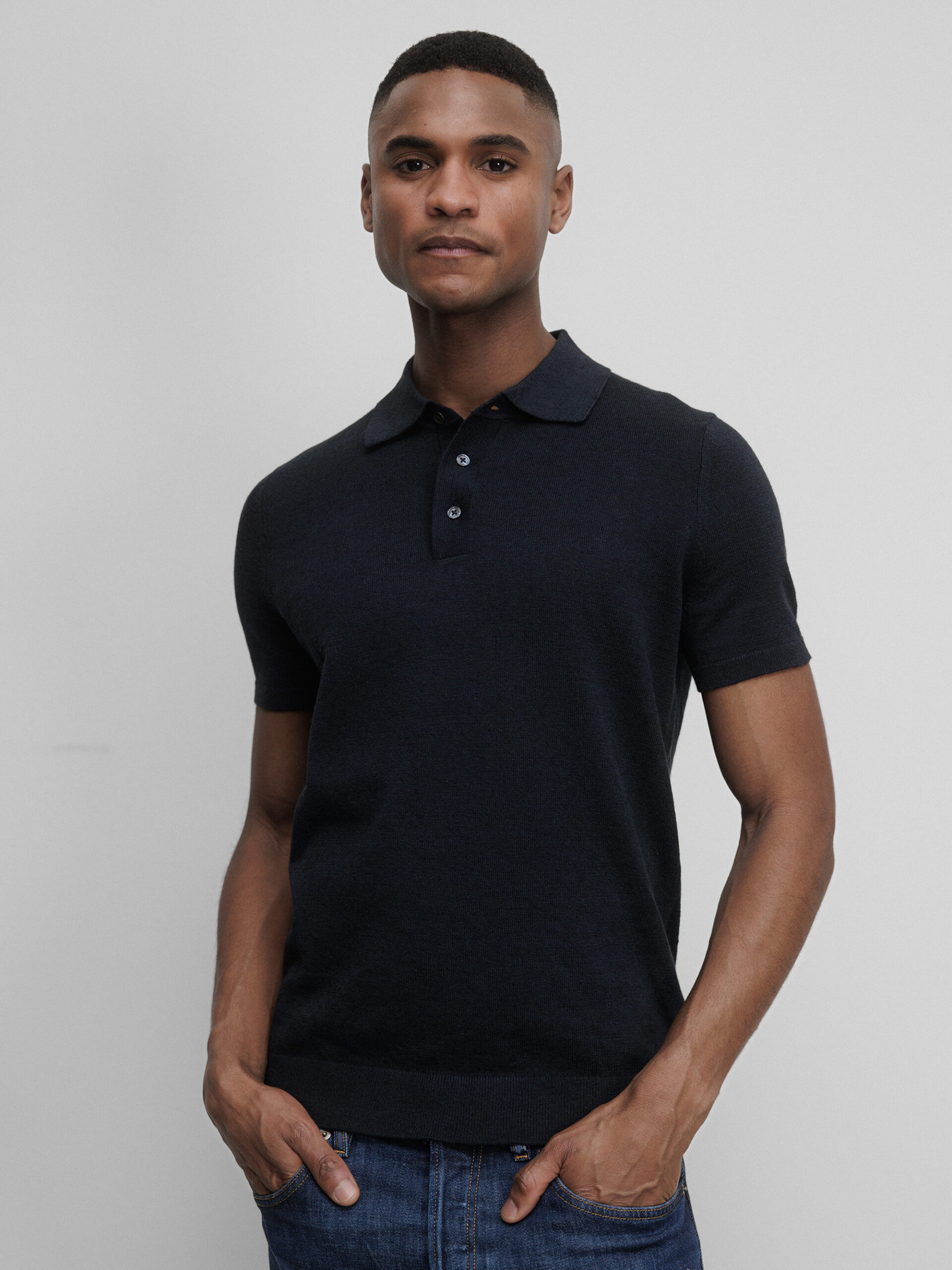 DANIELS Poloshirt aus Leinen Herren (NAVY)