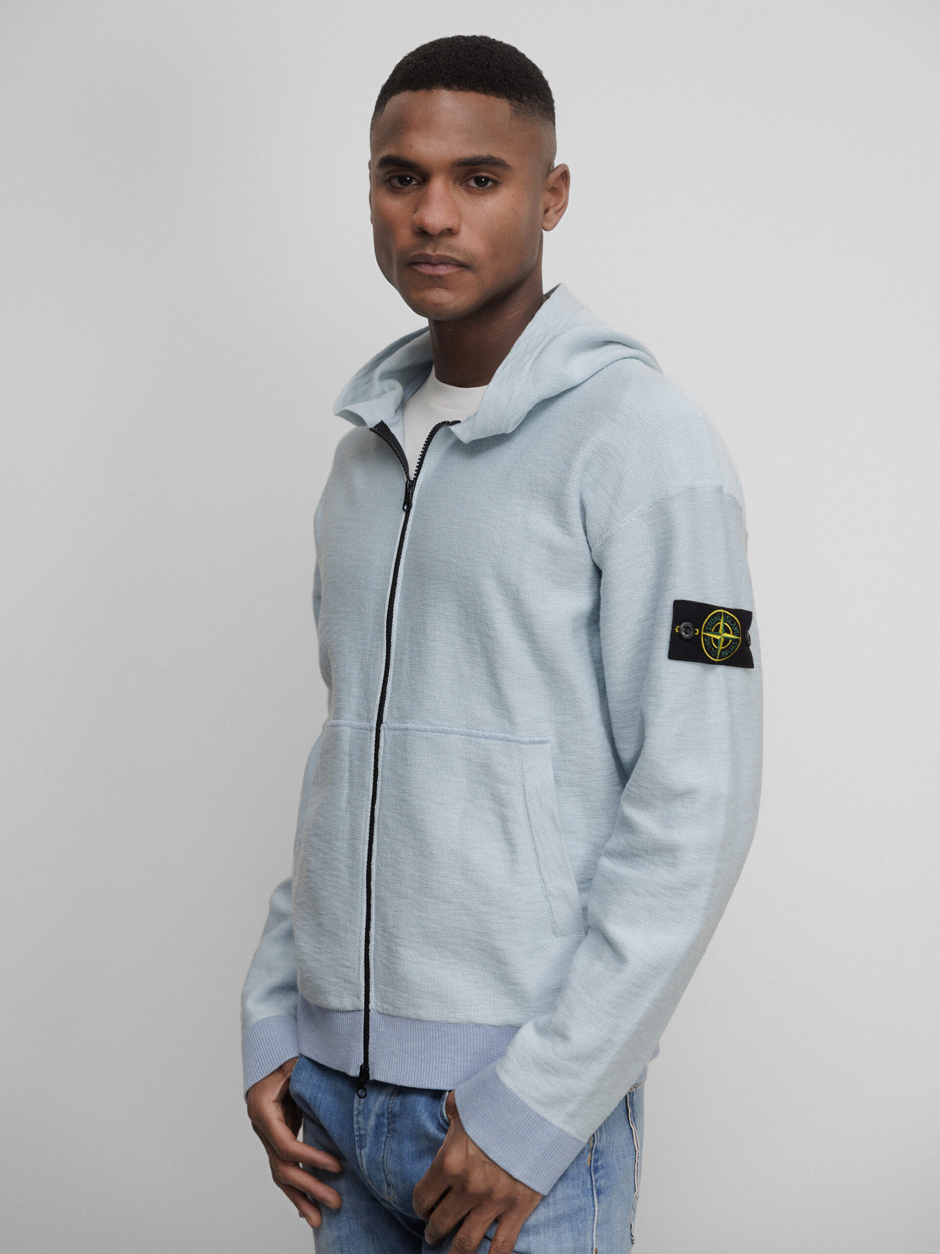 STONE ISLAND Strickjacke aus Baumwolle Herren (V0041 SKY BLUE)