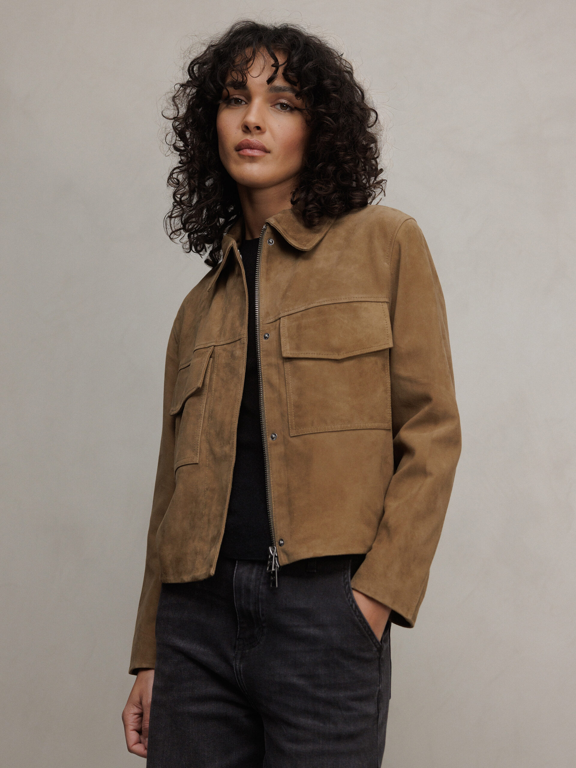 IQ STUDIO Lederjacke Damen (2545 TOBACCO)