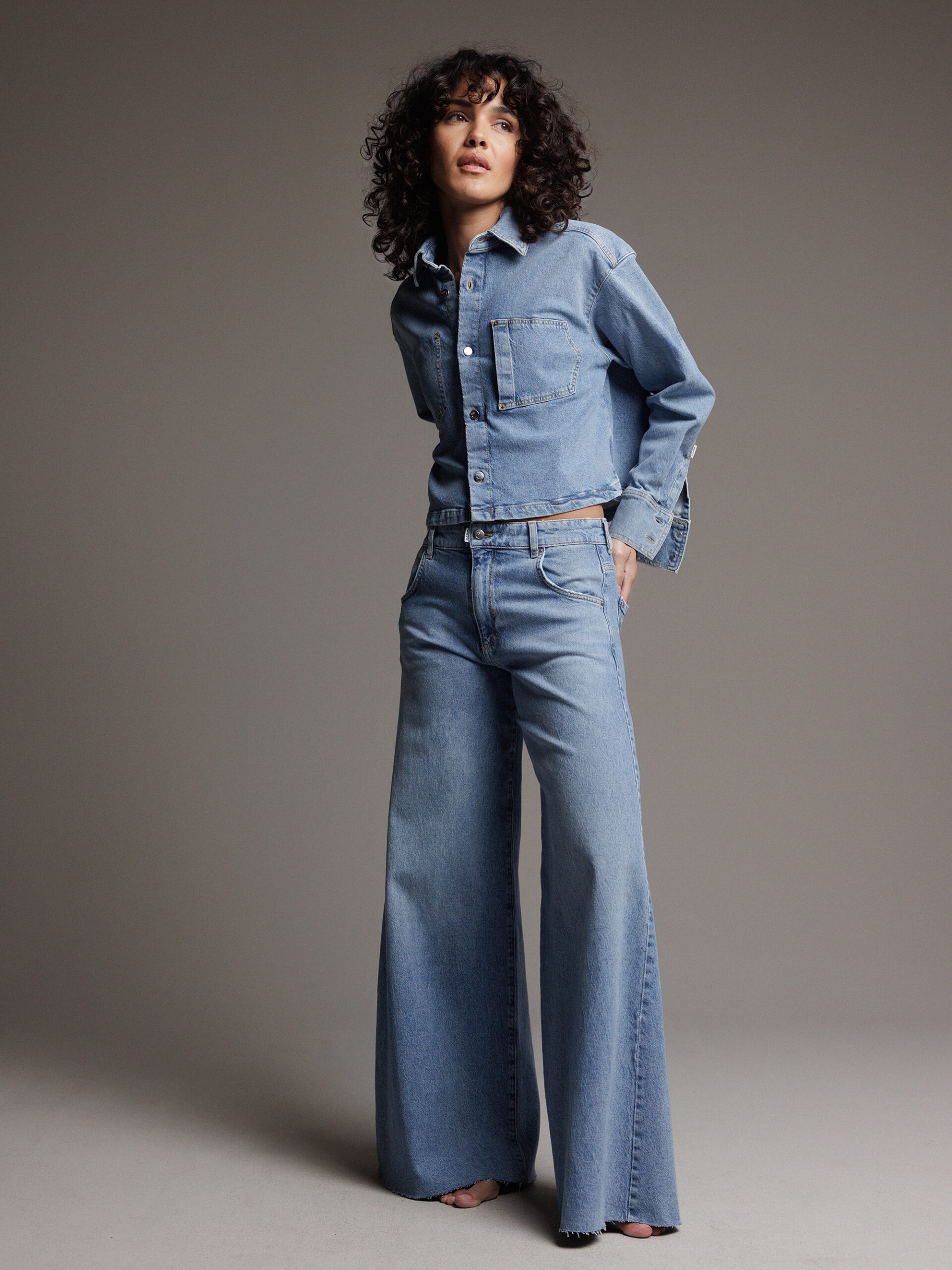 PNTS Wide Leg Jeans Damen (26 LT BLUE)