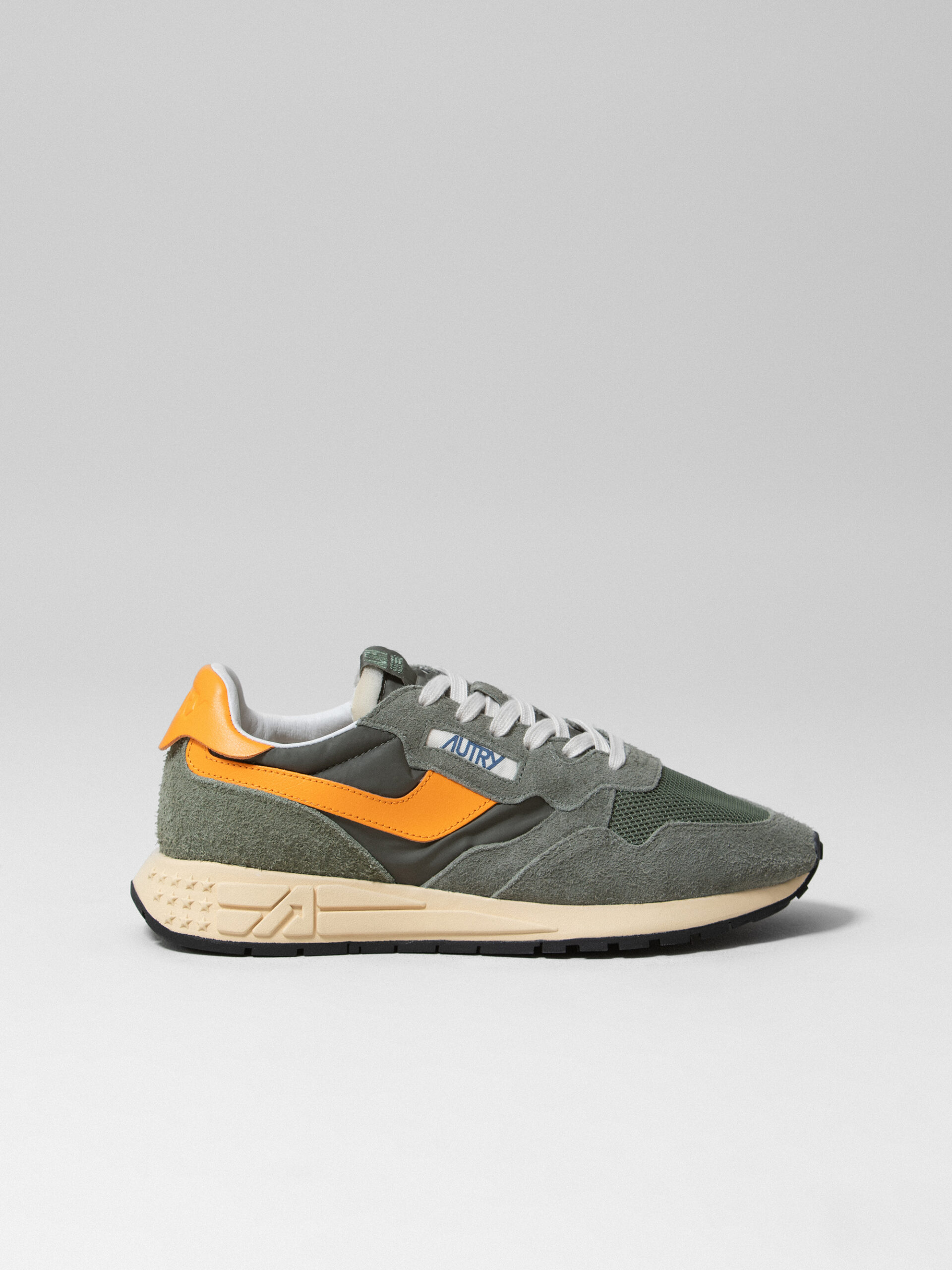 AUTRY Sneaker mit Lederapplikationen Herren (3T08 OLIV/ORANGE)