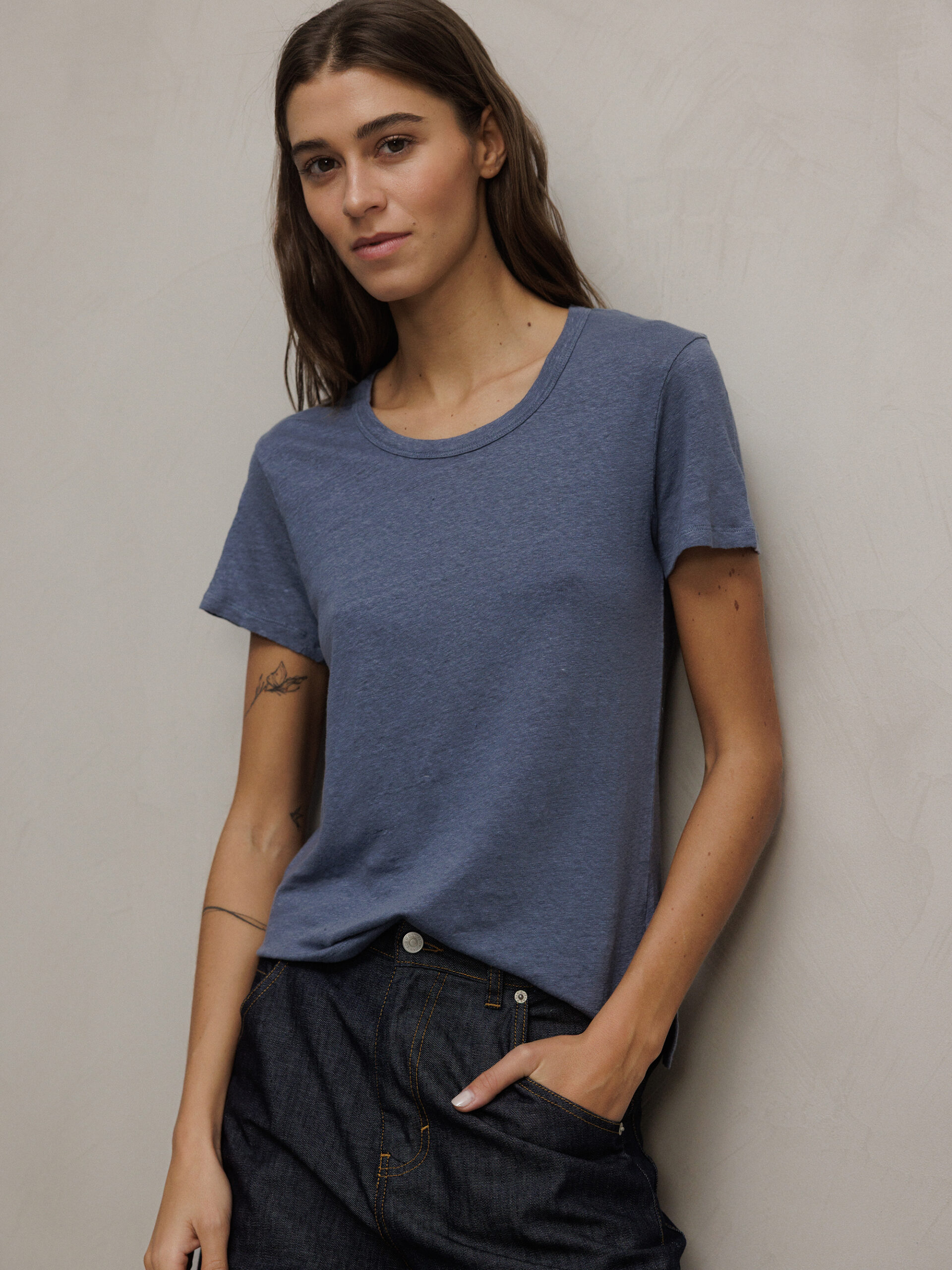 DANIELS T-Shirt aus Leinen Damen (INDIGO)