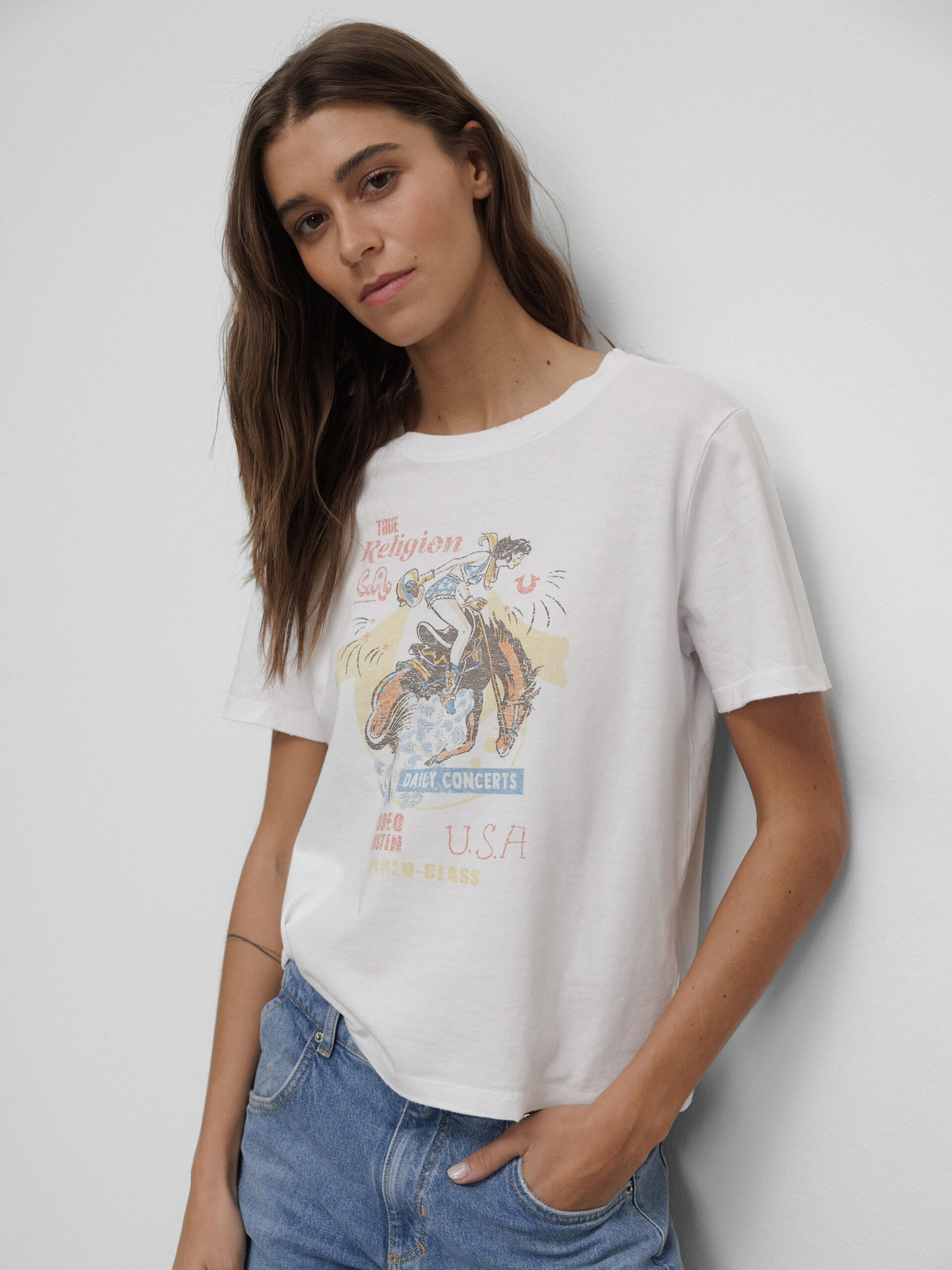 TRUE RELIGION T-Shirt aus Baumwolle Damen (WHITE)