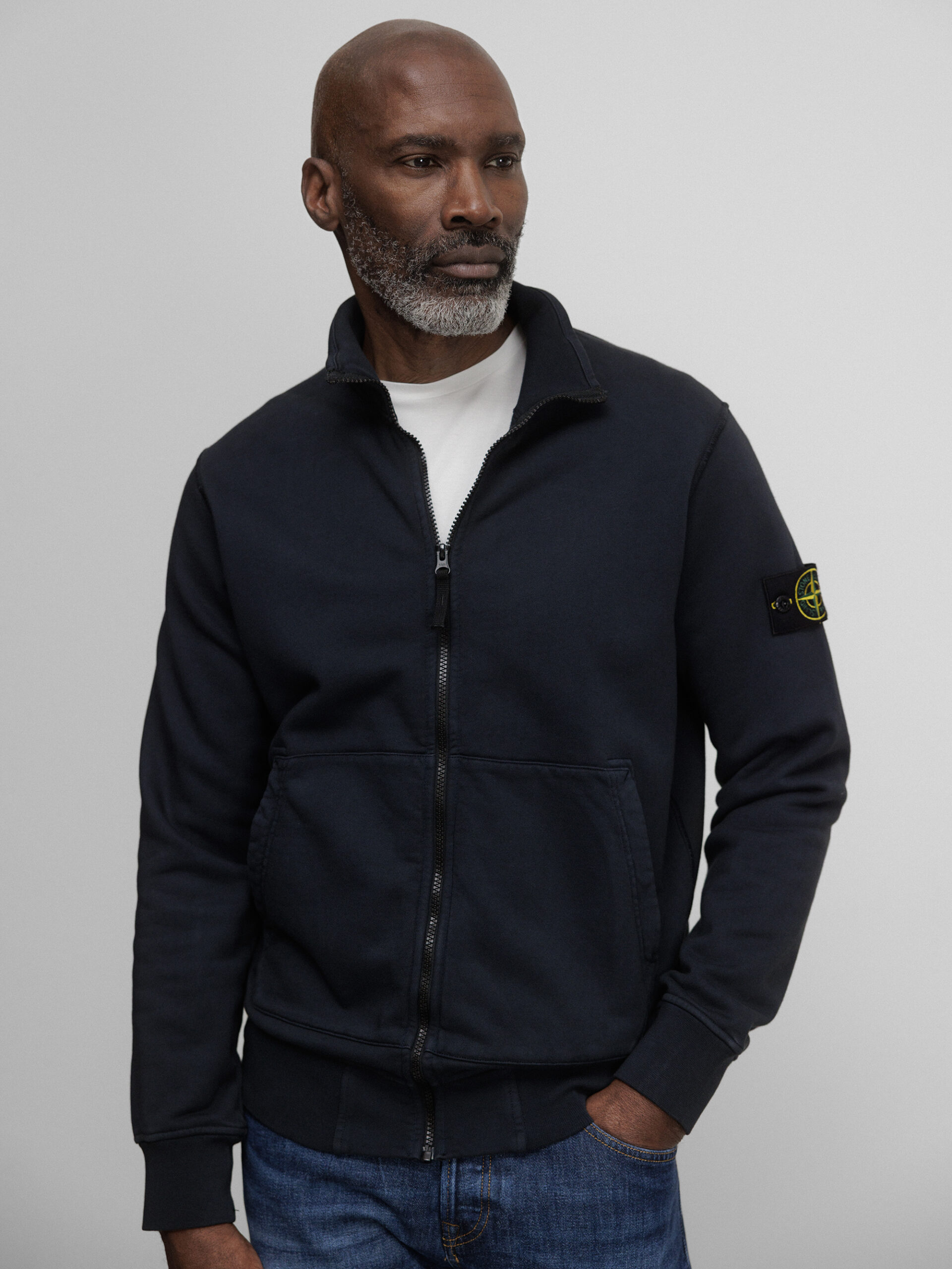 STONE ISLAND Sweatjacke aus Baumwolle Herren (V0020 NAVY BLUE)