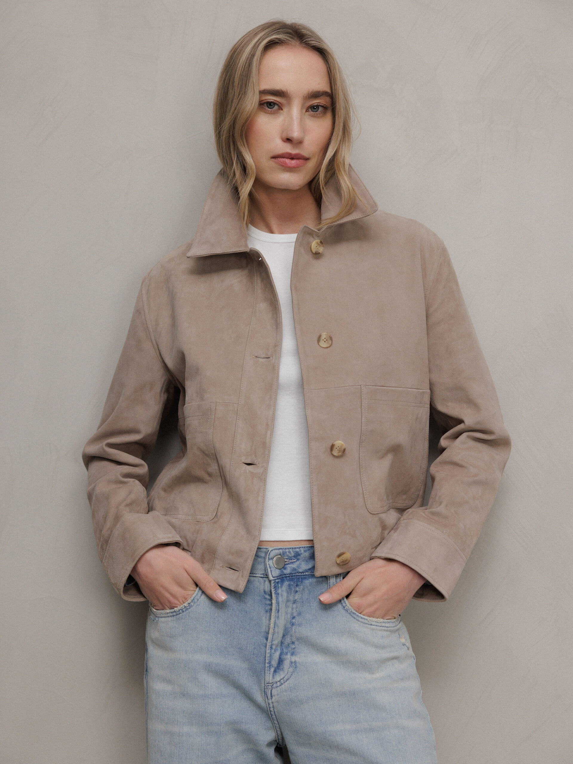 IQ STUDIO Lederjacke Damen (7693 STONE GREY)