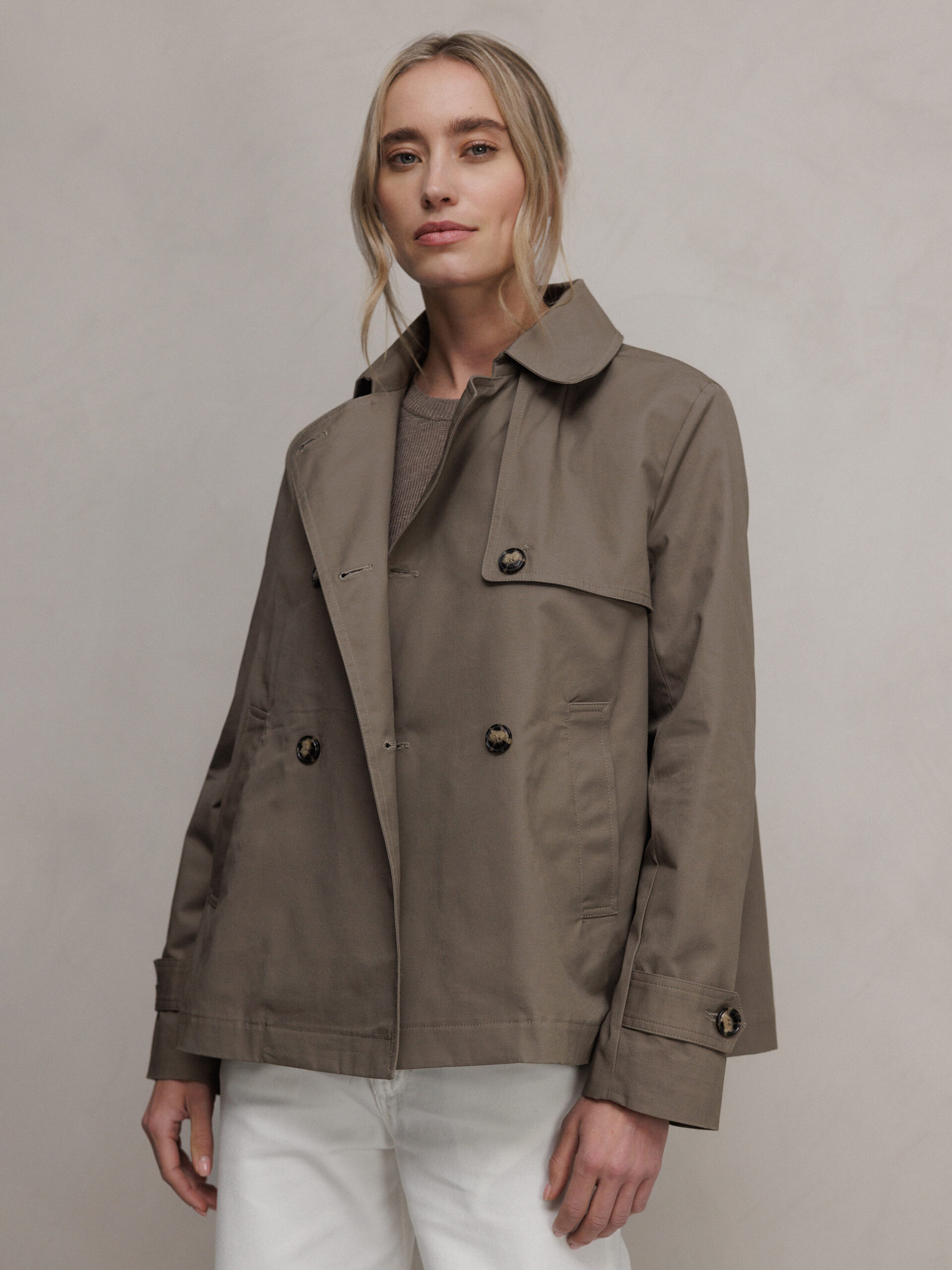 DANIELS Kurzer Trenchcoat Damen (SCHLAMM 2)