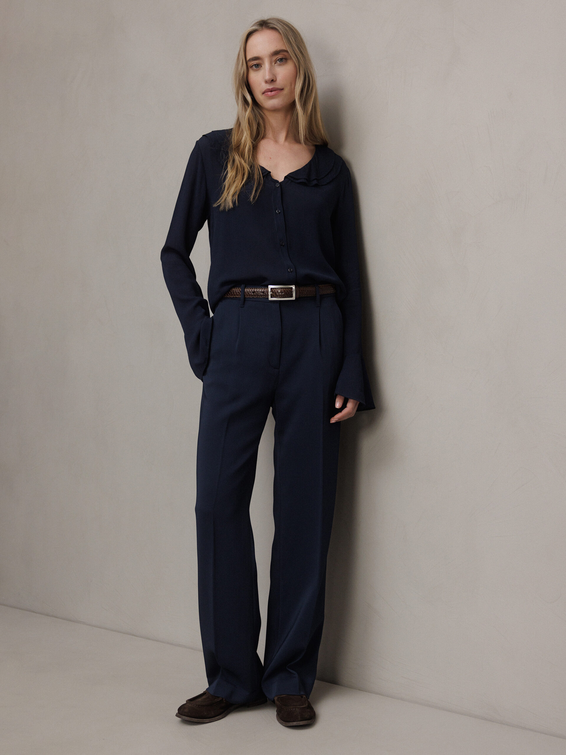 NINE IN THE MORNING Weite Hose Damen (NAVY)