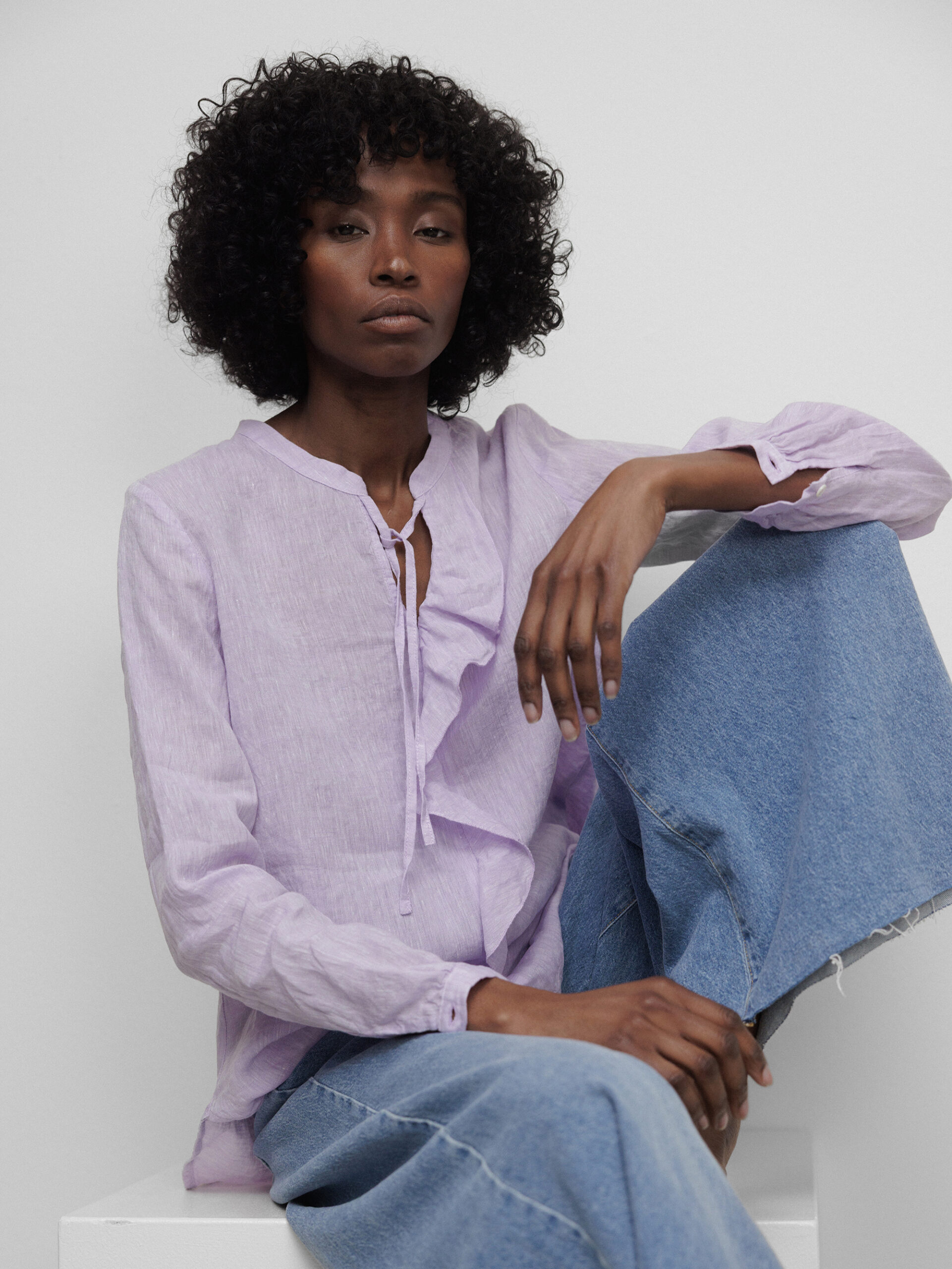 DANIELS Leinenbluse Damen (FLIEDER 81B)