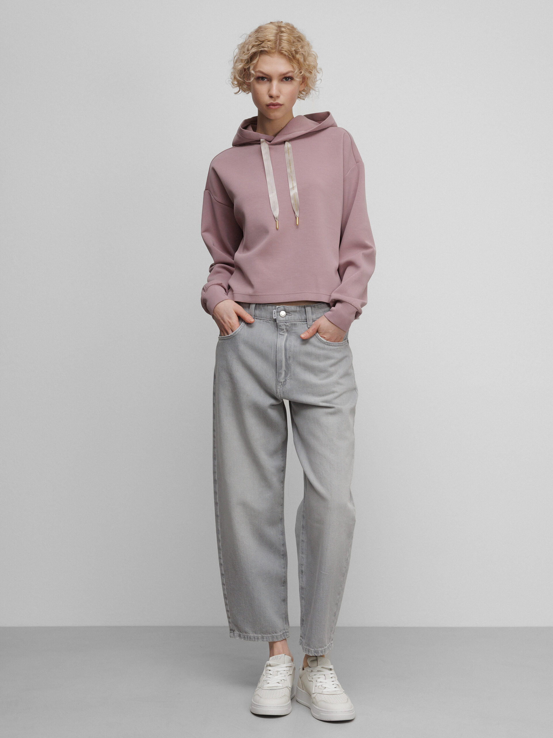 PNTS Cropped O-Shape Jeans Damen (08 HELLGRAU)