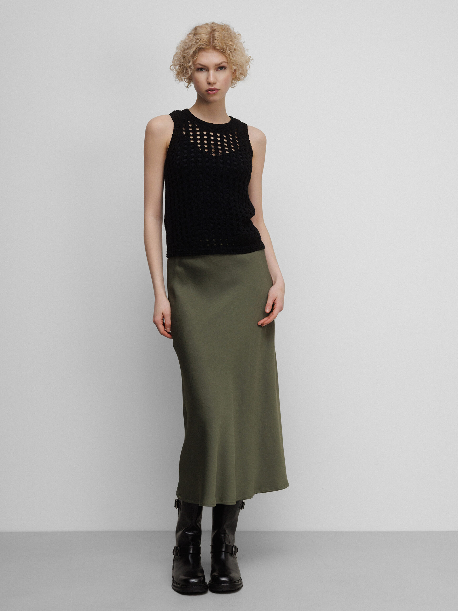 DRYKORN Rock in Satin-Optik Damen (2117 OLIV)