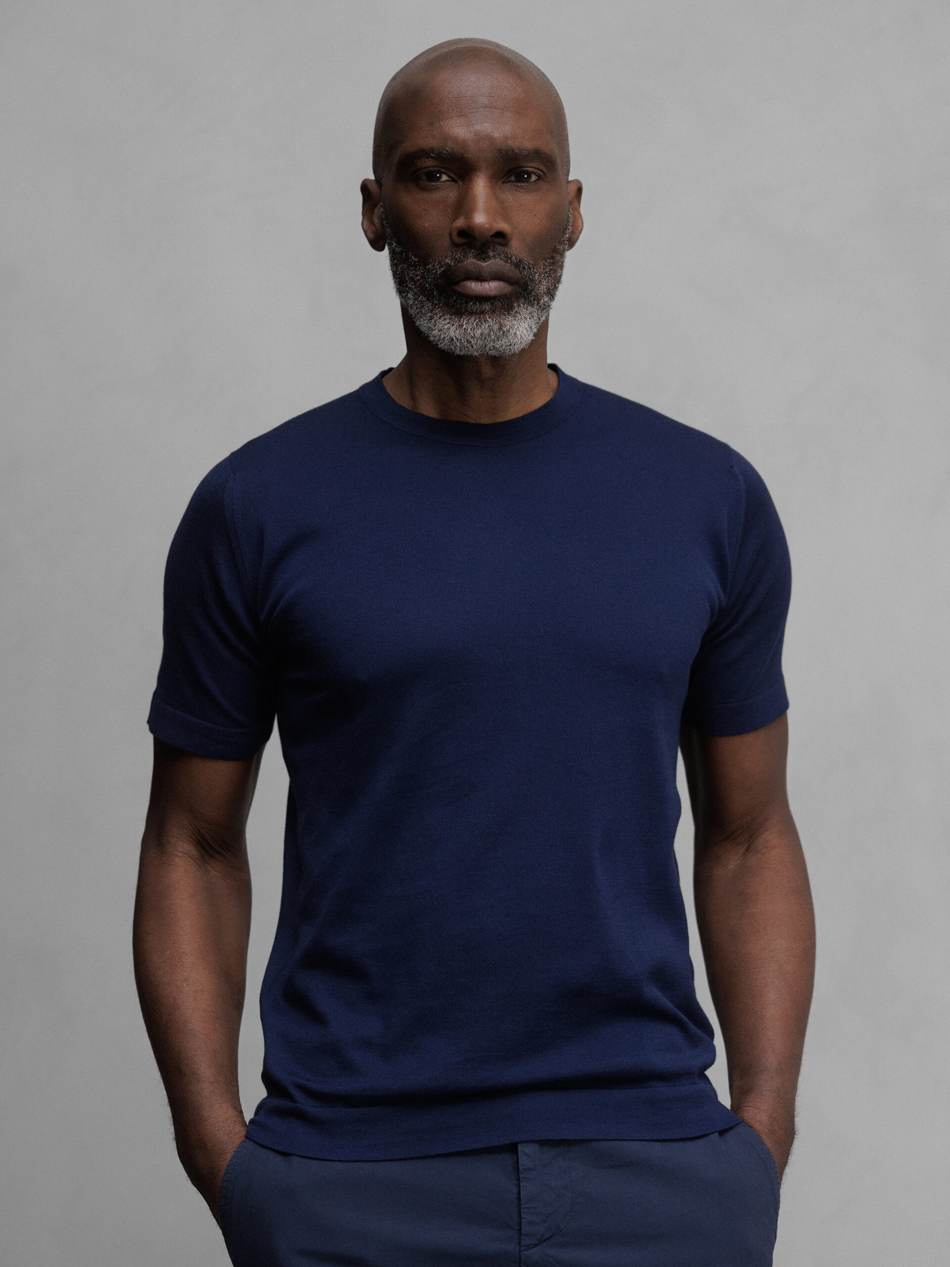JOHN SMEDLEY T-Shirt aus Baumwolle Herren (FRENCH NAVY)