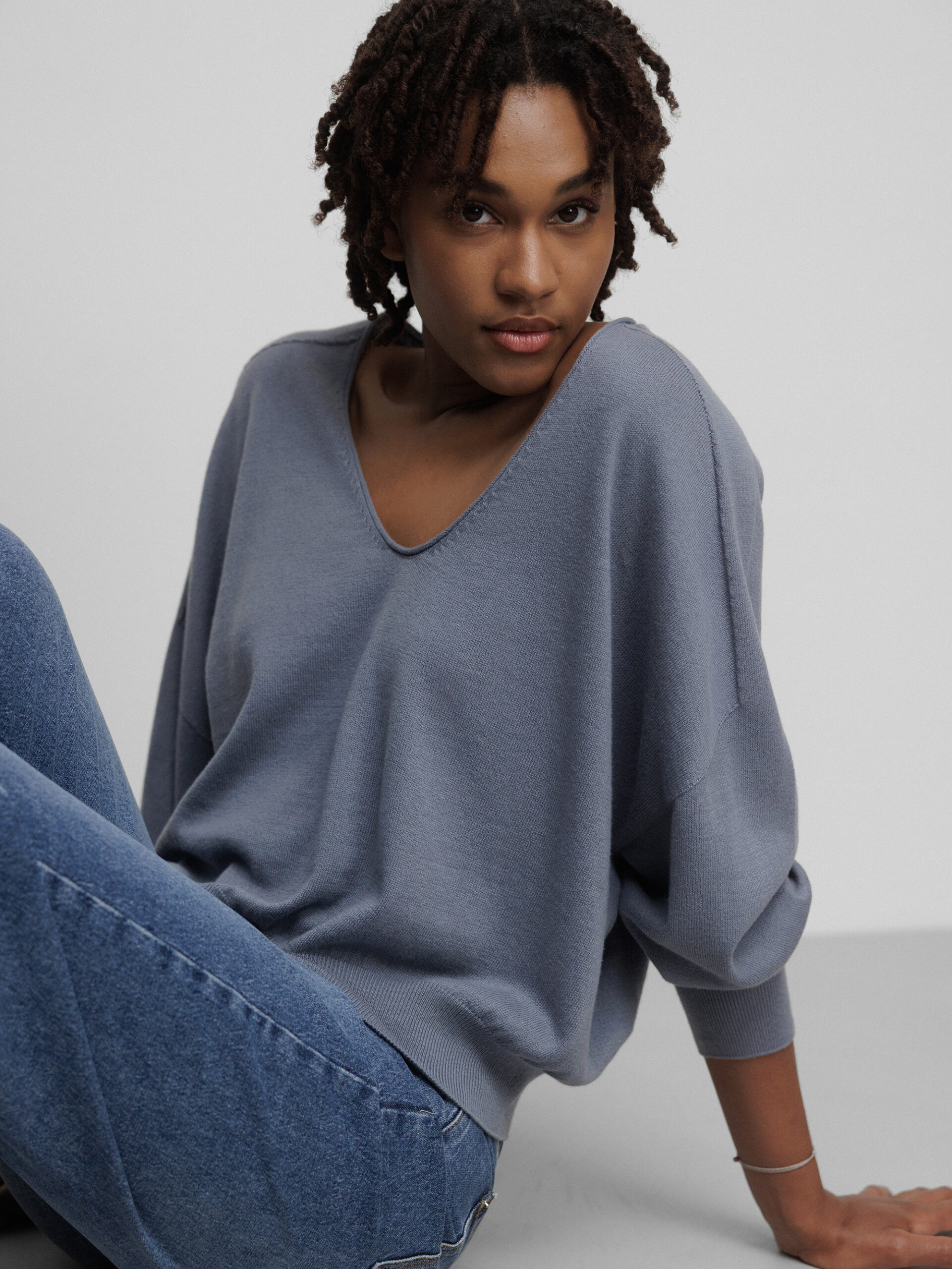 DRYKORN Pullover aus Baumwolle Damen (3605 RAUCHBLAU)