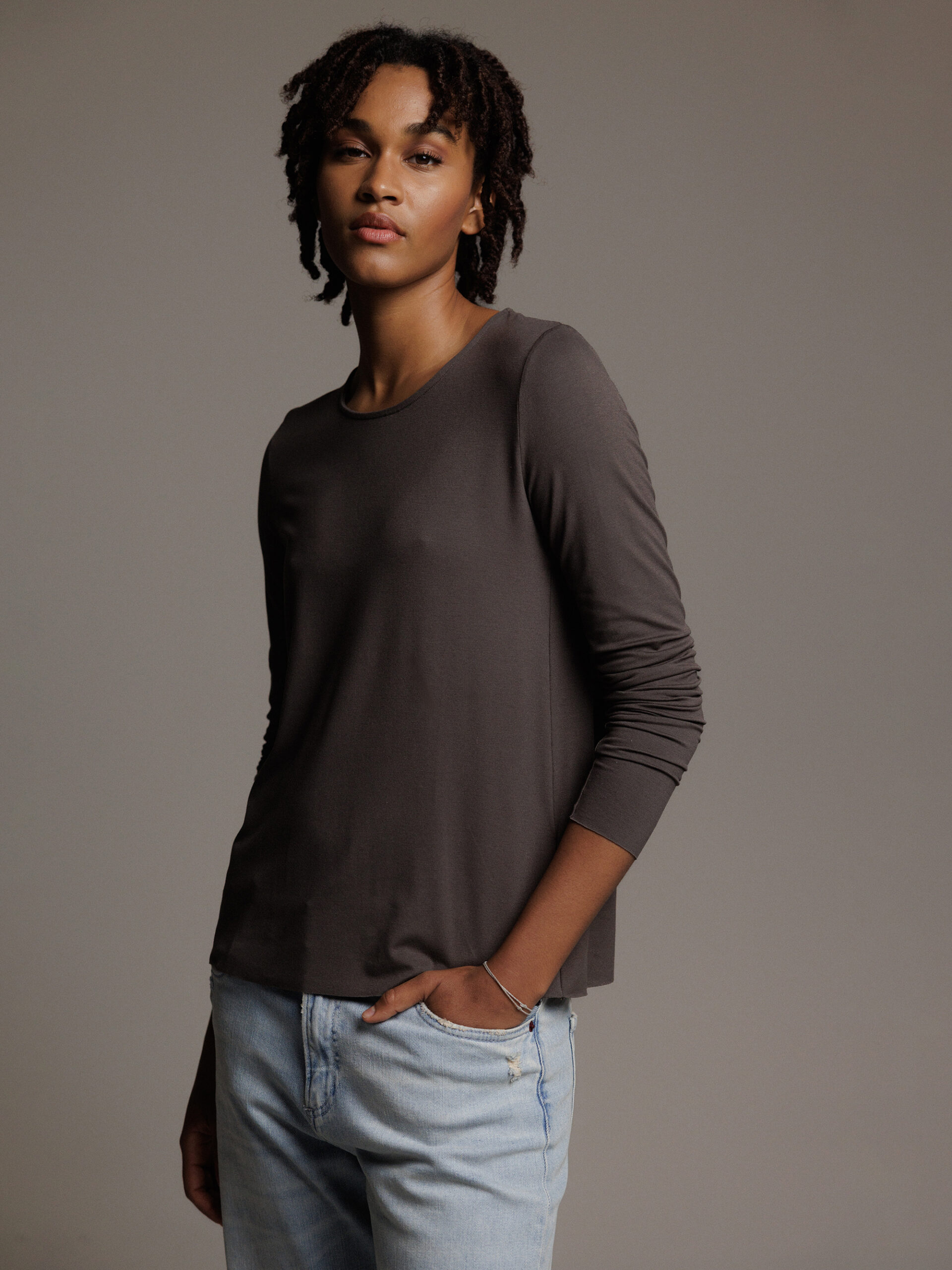 DANIELS Langarmshirt Damen (BRAUN)