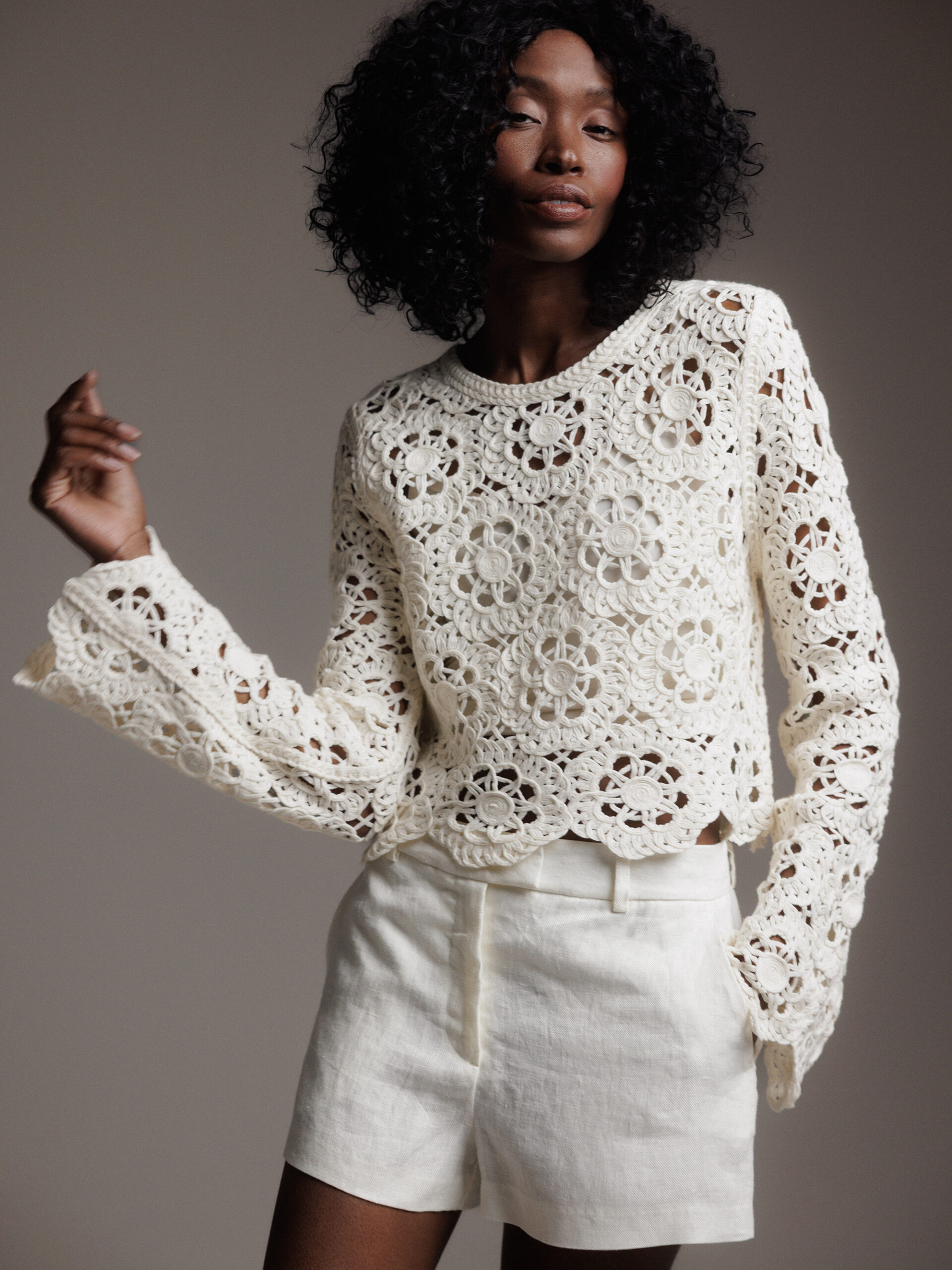 DANIELS Pullover im Boho-Stil Damen (OFFWHITE)