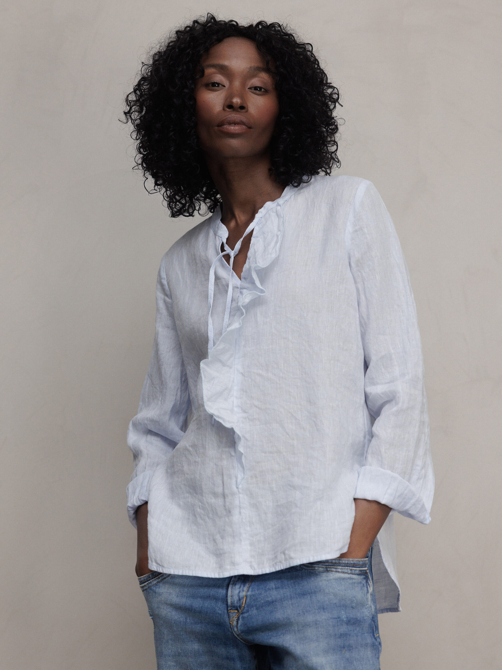 DANIELS Leinenbluse Damen (HELLBLAU 111)