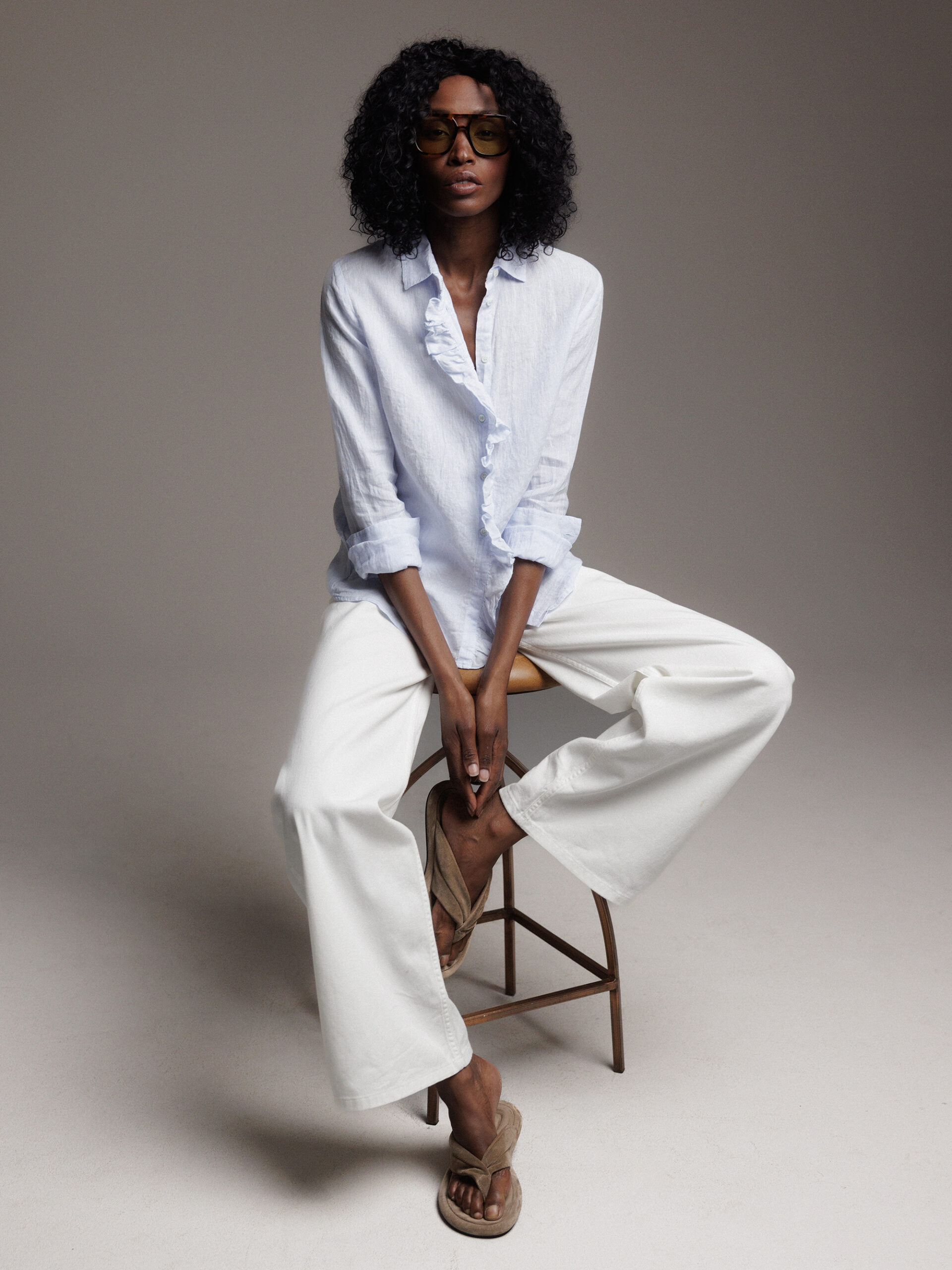 DANIELS Bluse aus Leinen Damen (HELLBLAU 111)