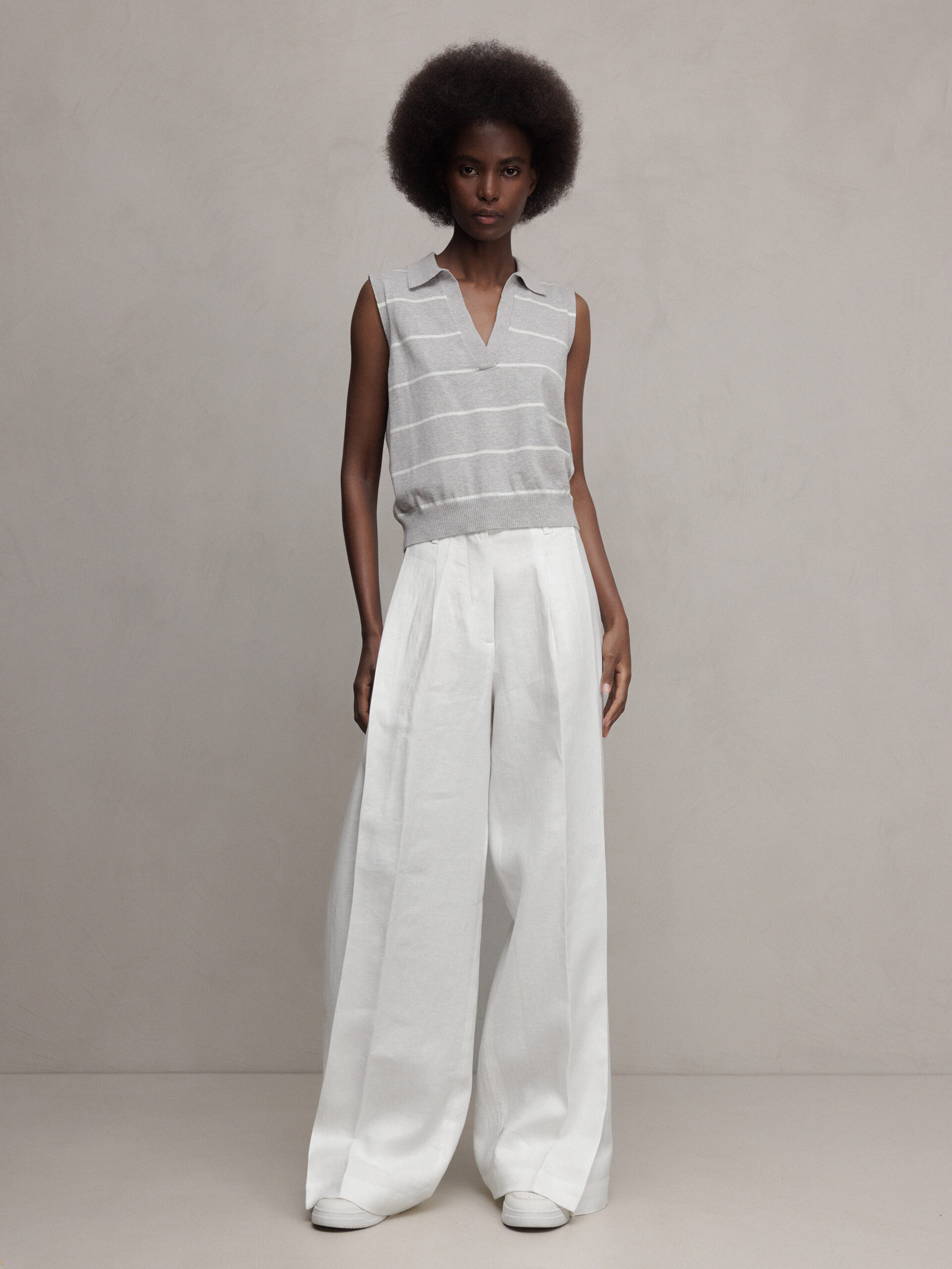 NINE IN THE MORNING Hose aus Leinen Damen (MILK)