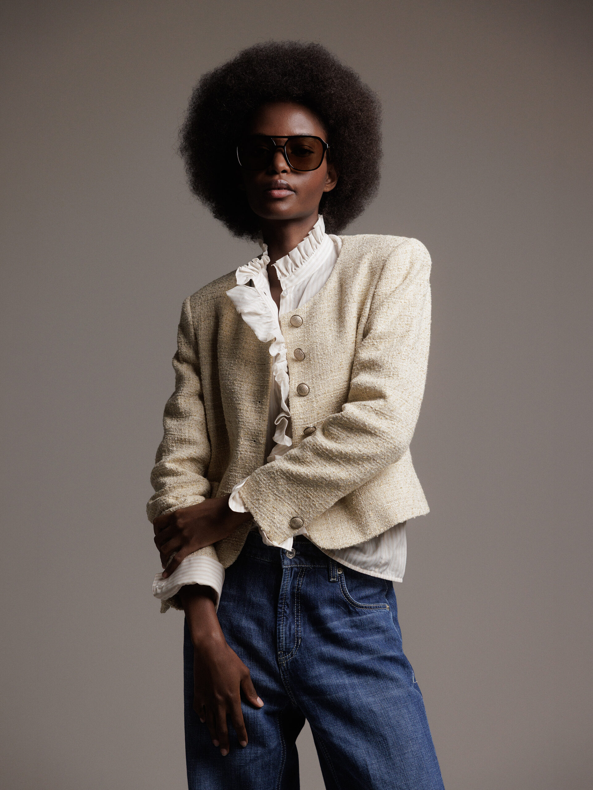 TAGLIATORE Bouclé-Blazer Damen (A1136 BEIGE)