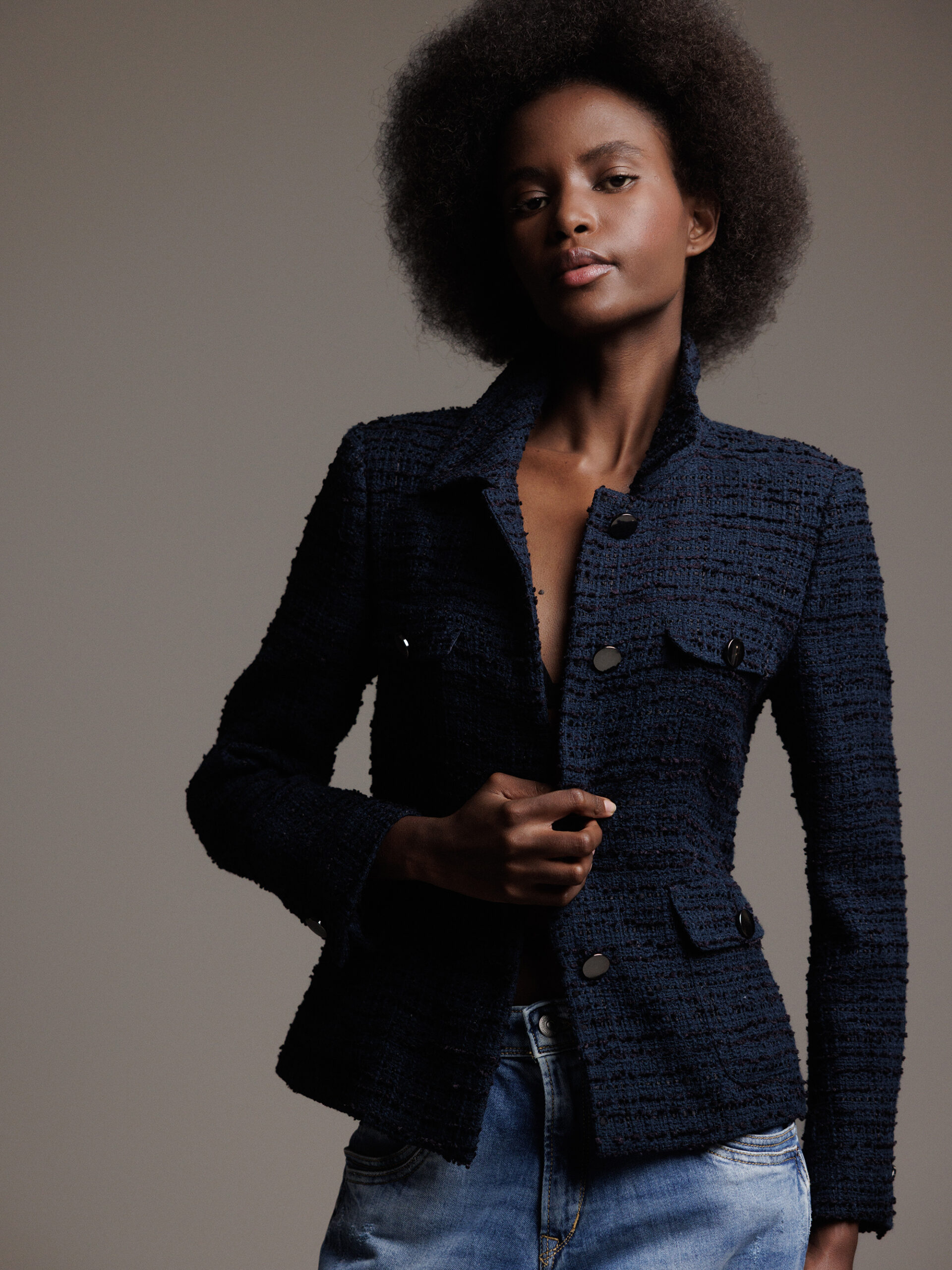 TAGLIATORE Bouclé-Blazer Damen (B1059 NAVY)