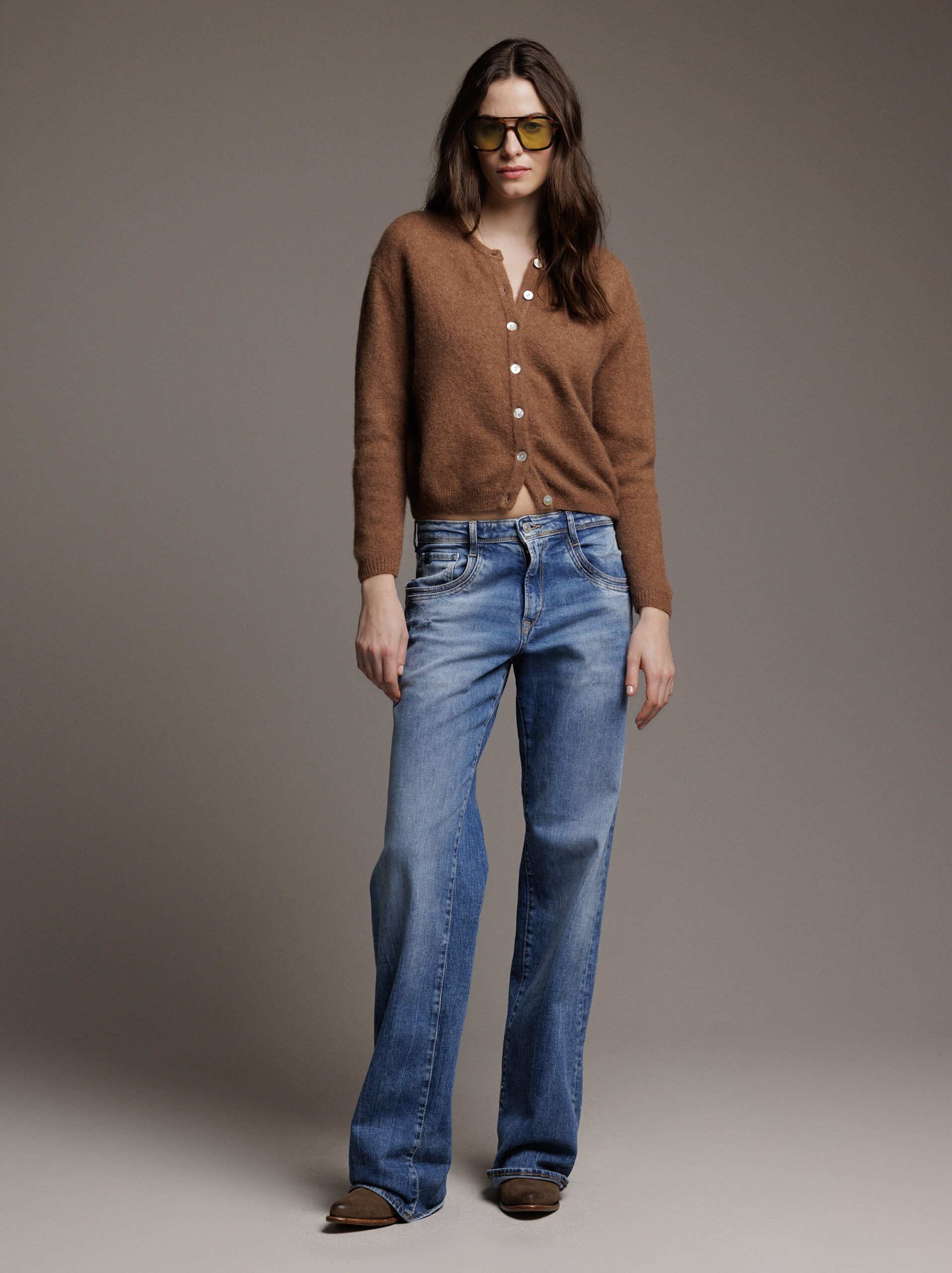 AMERICAN VINTAGE Strickjacke Damen (CHOCOLAT CHINE)