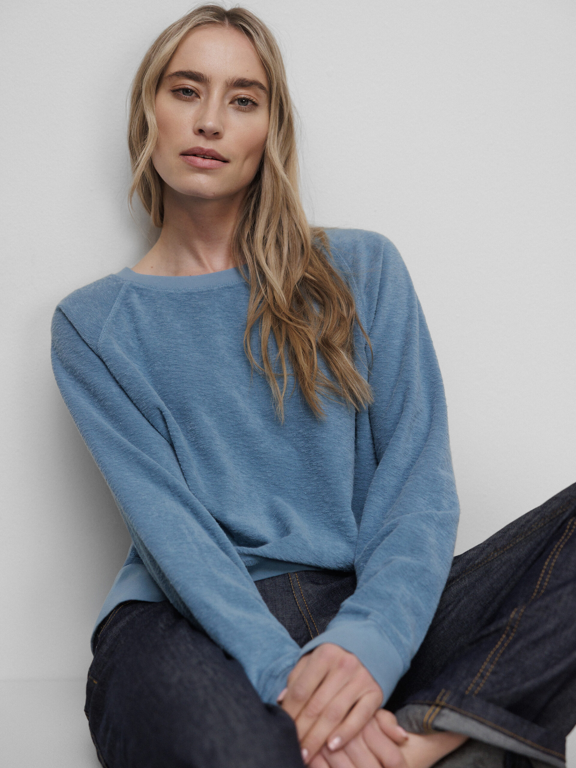 DANIELS Sweatshirt in Frotteeoptik Damen (SKY BLUE)