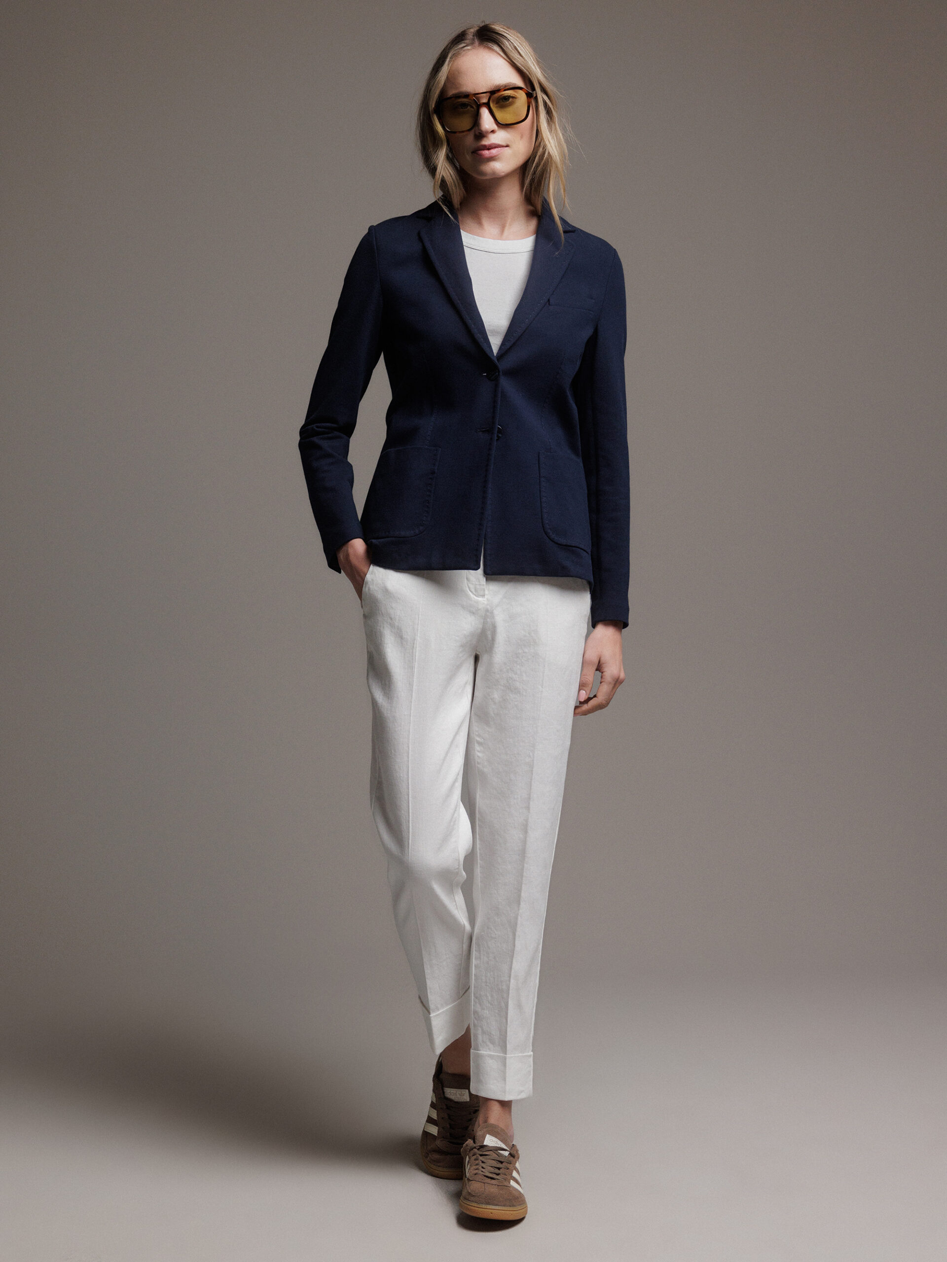 CAMBIO Chinohose aus Leinen Damen (001 WEISS)