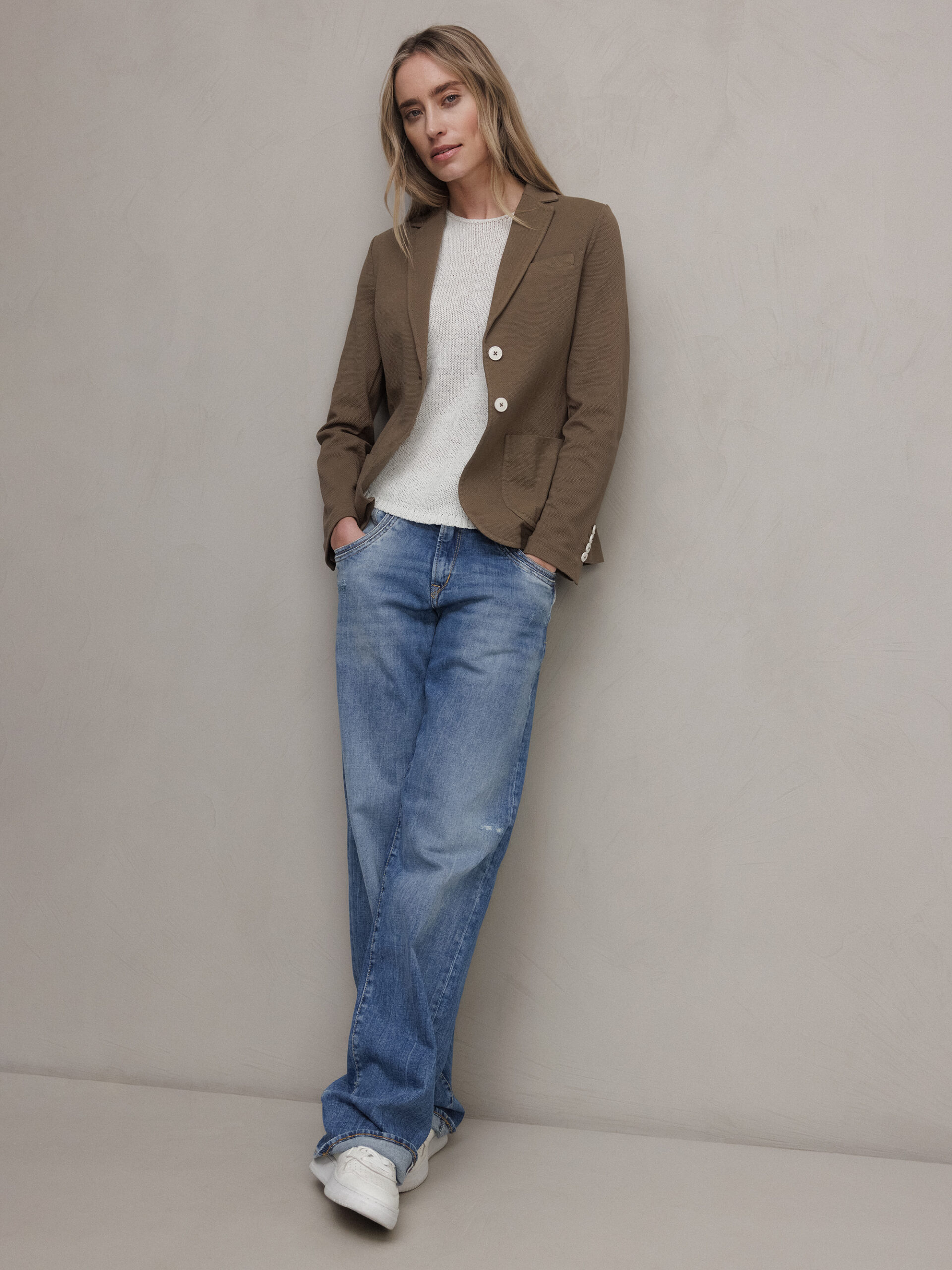 CIRCOLO Blazer aus Baumwolle Damen (1085T BRAUN GEW.)