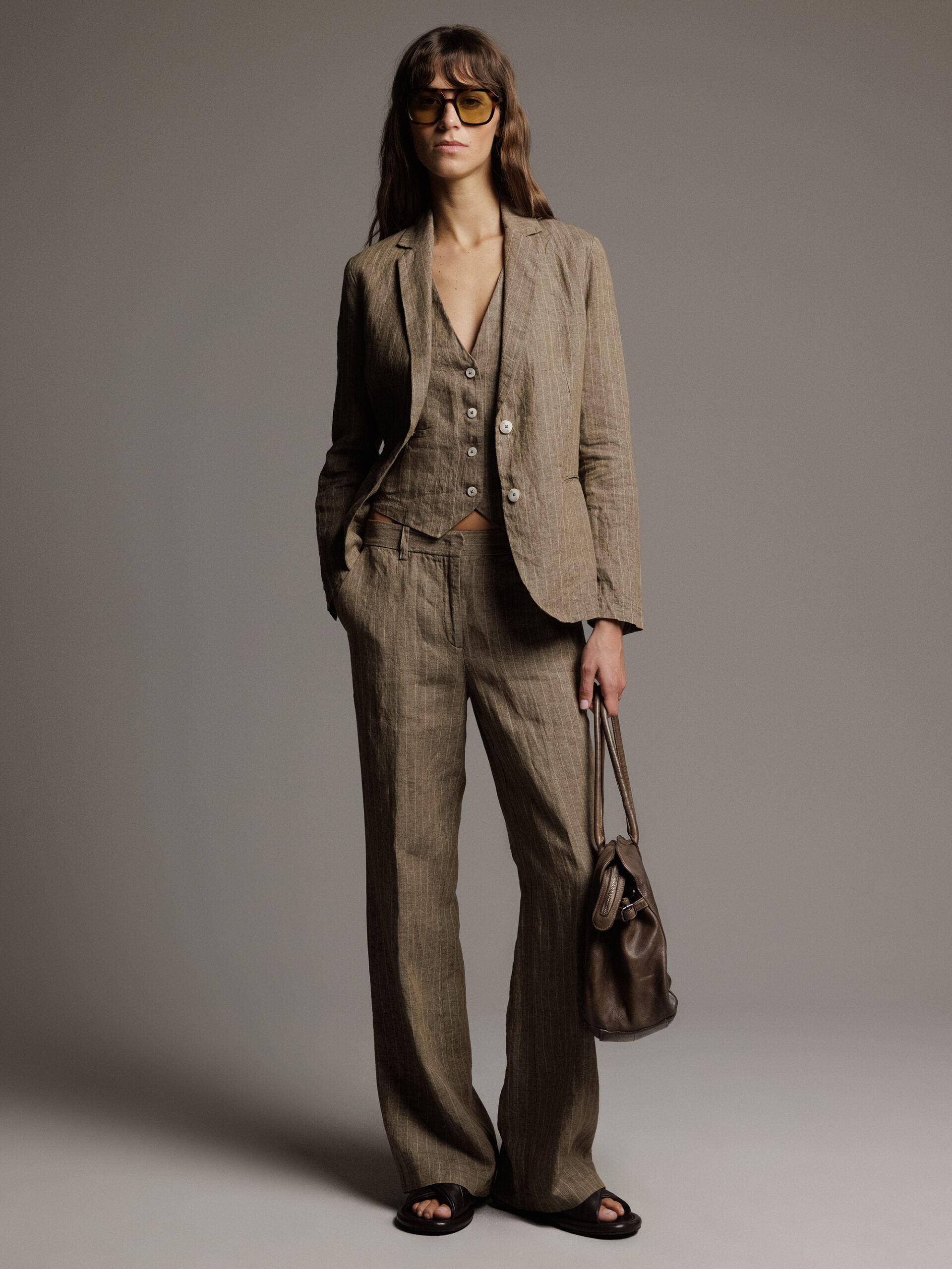 DANIELS Blazer aus Leinen Damen (TAUPE 5313)