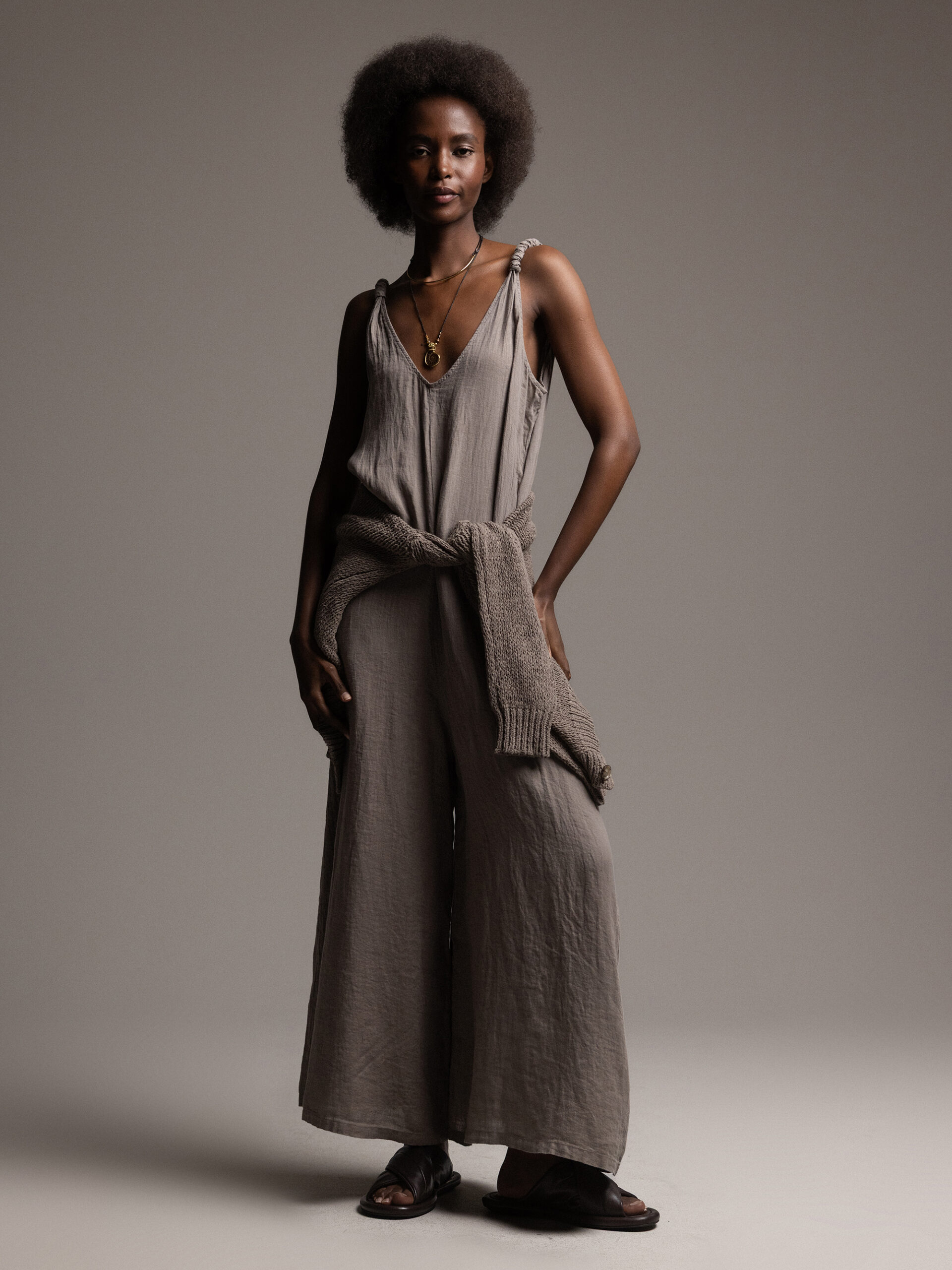 DANIELS Jumpsuit aus Leinen Damen (TAUPE)