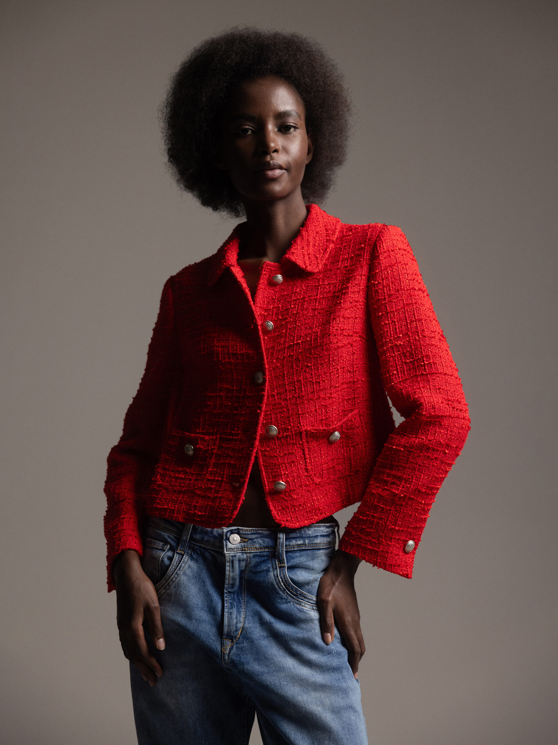 TAGLIATORE Cropped Bouclé-Blazer Damen (R014 ROT)