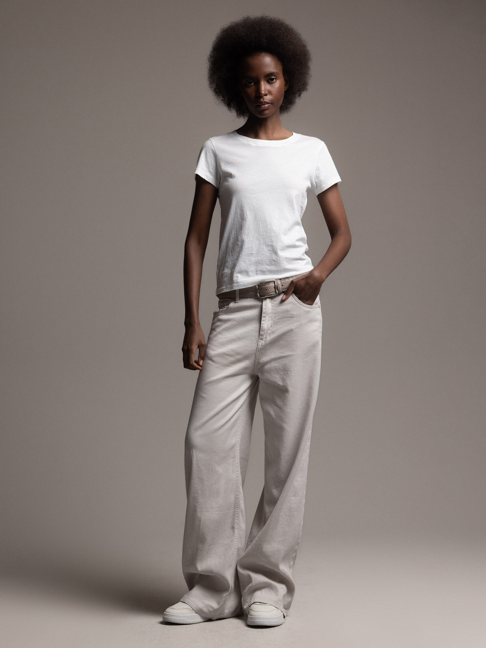 DANIELS Weite Hose aus Leinen Damen (BEIGE)