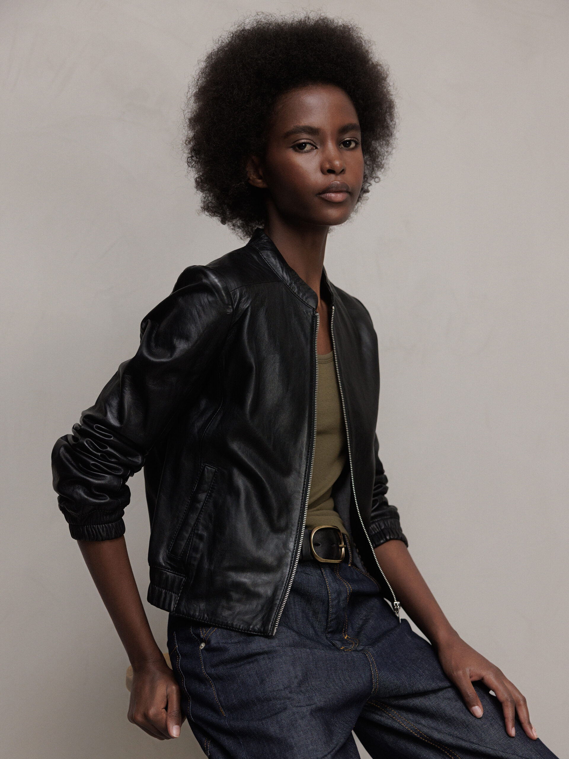 MAURITIUS Lederjacke Damen (9000 BLACK)