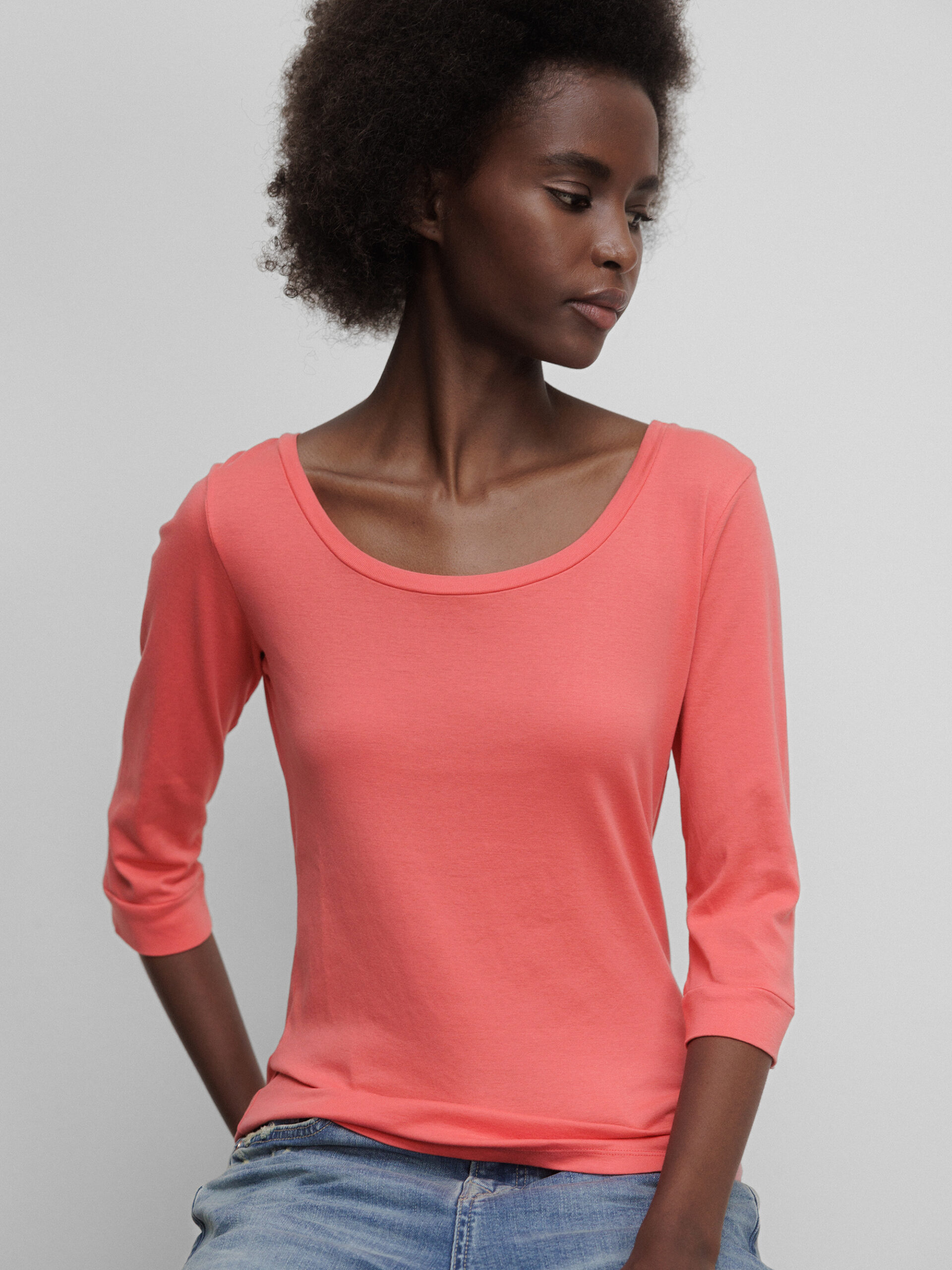 DANIELS Shirt aus Baumwolle mit 3/4 Arm Damen (KORALLE)