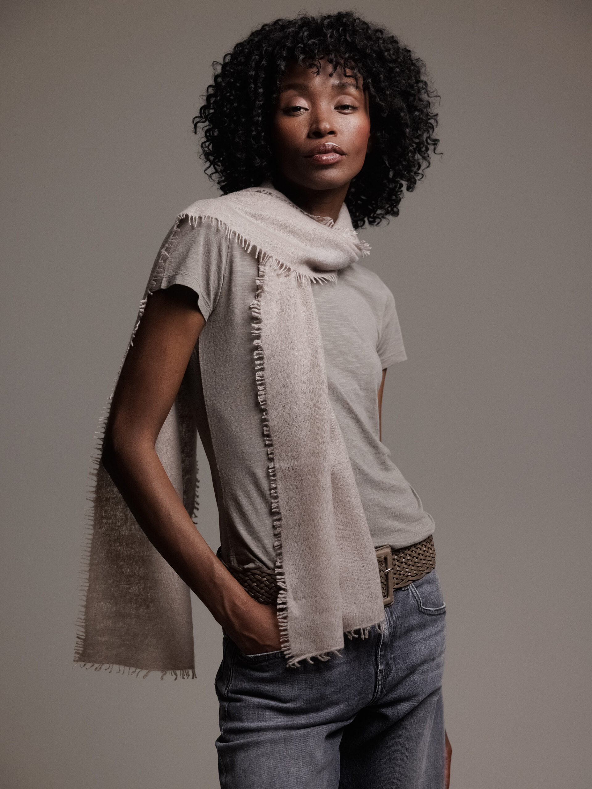 PUR SCHOEN Schal aus Cashmere Damen (4023 NOUGAT)