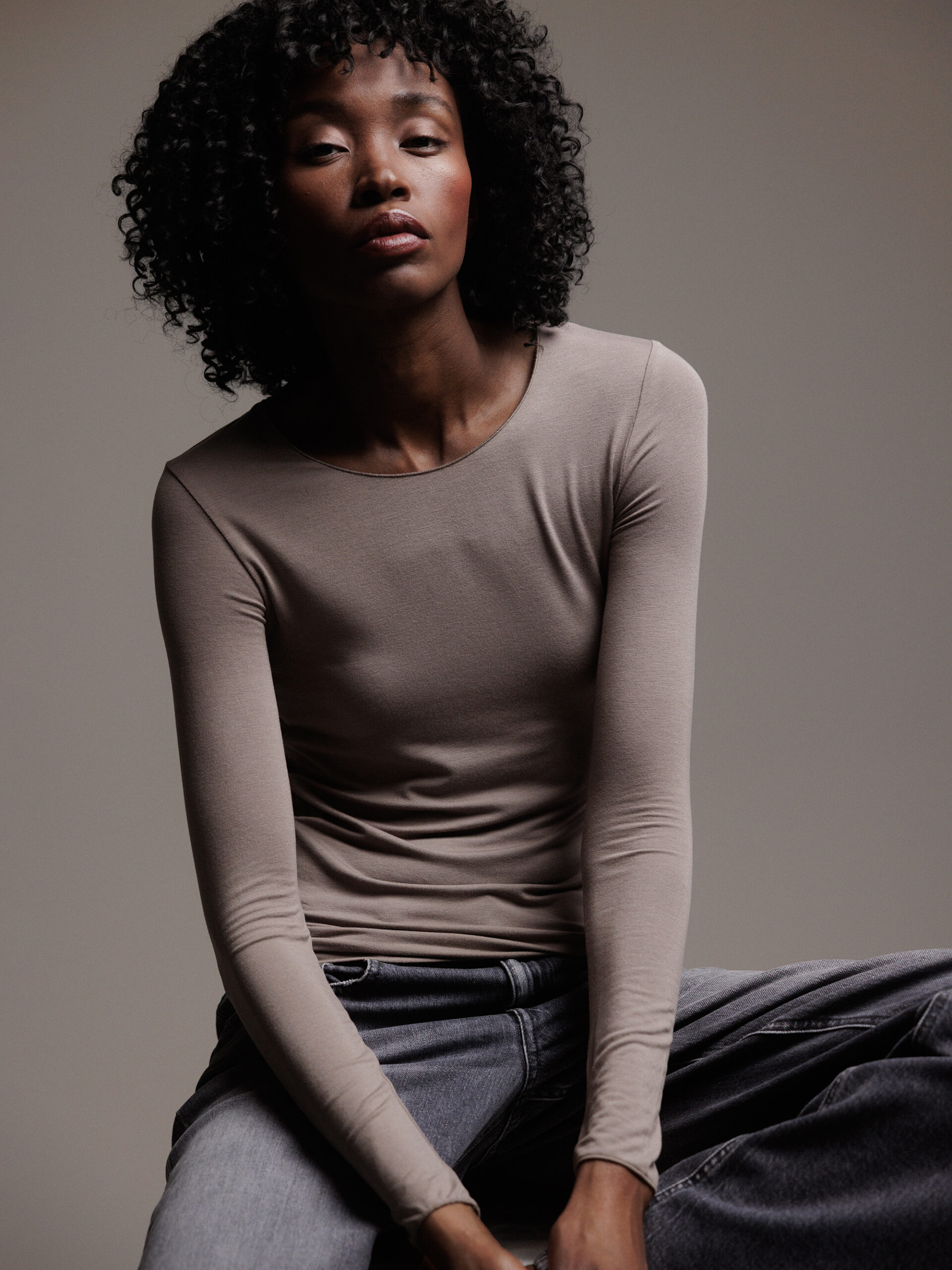 DANIELS Langarmshirt Damen (TAUPE)