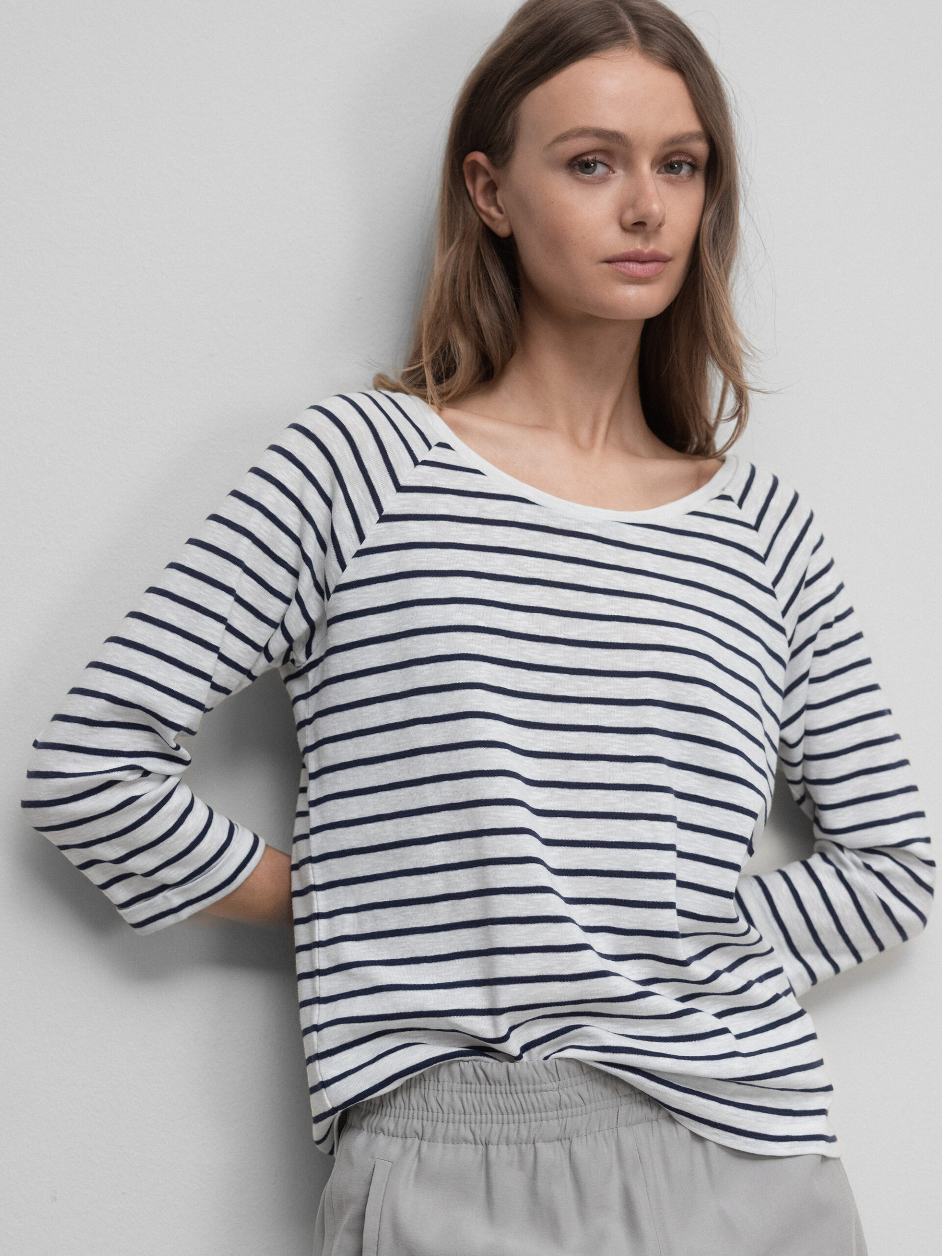 HERRLICHER Shirt aus Baumwolle Damen (61 NAVY WHITE STR)