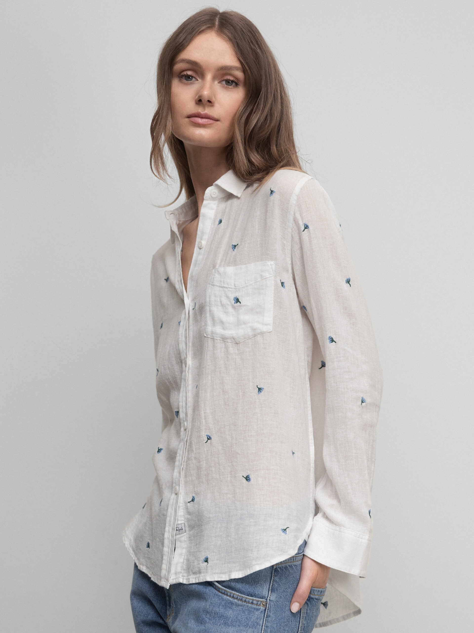 RAILS Langarm- Leinenbluse Damen (8581 WHITE)