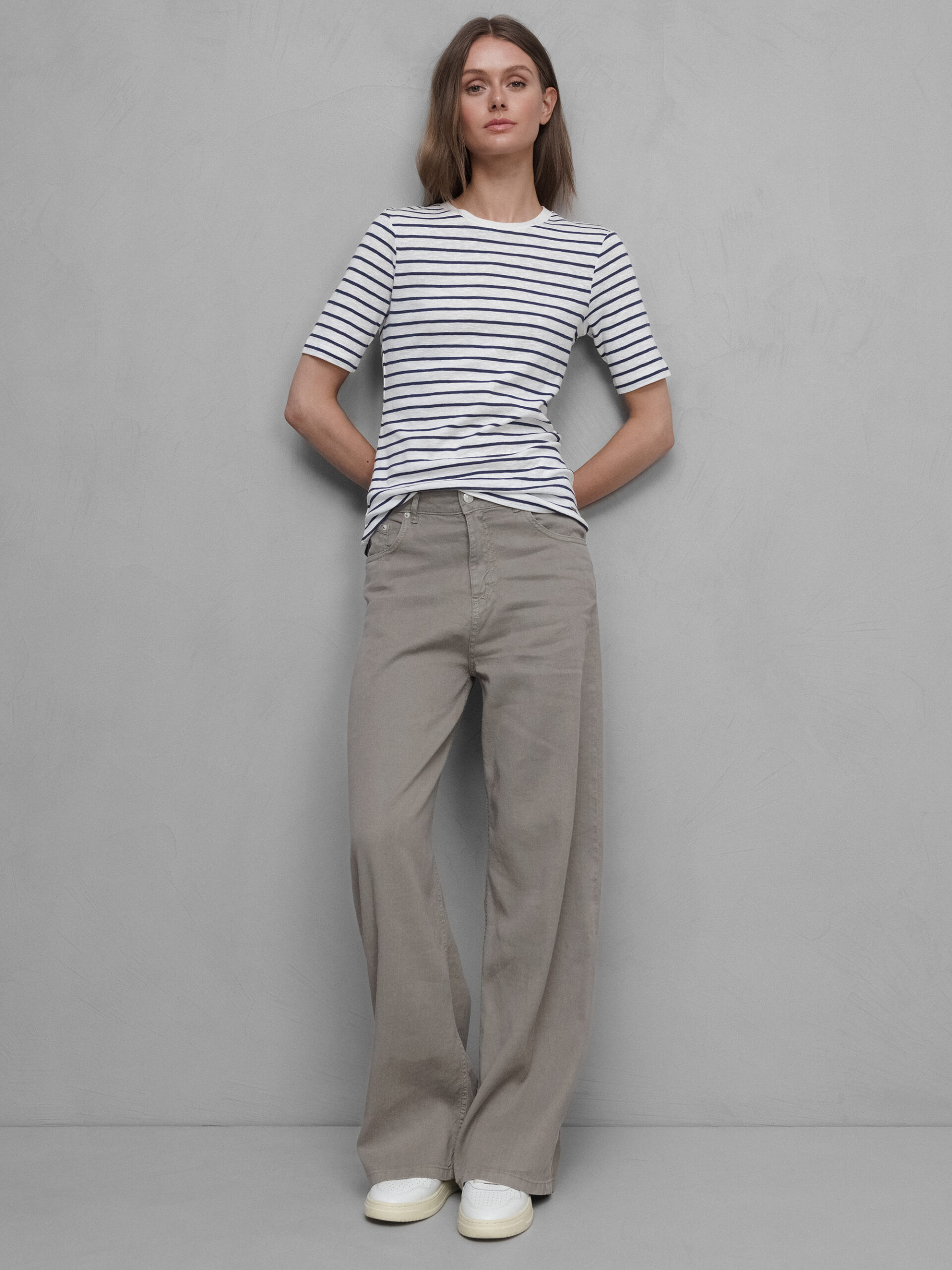 DANIELS Weite Hose aus Leinen Damen (KHAKI)