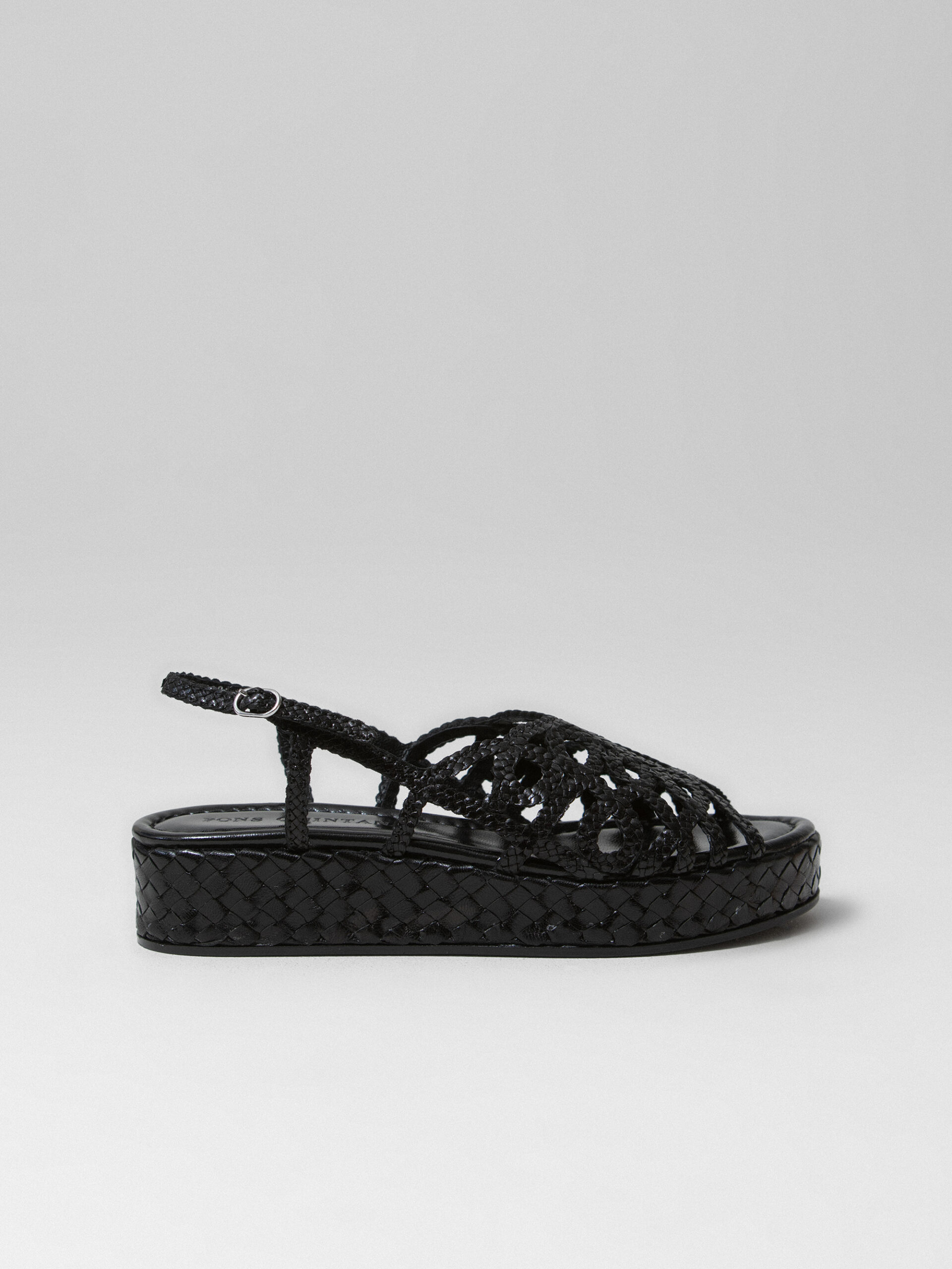 PONS QUINTANA Sandaletten aus Leder Damen (009 BLACK)