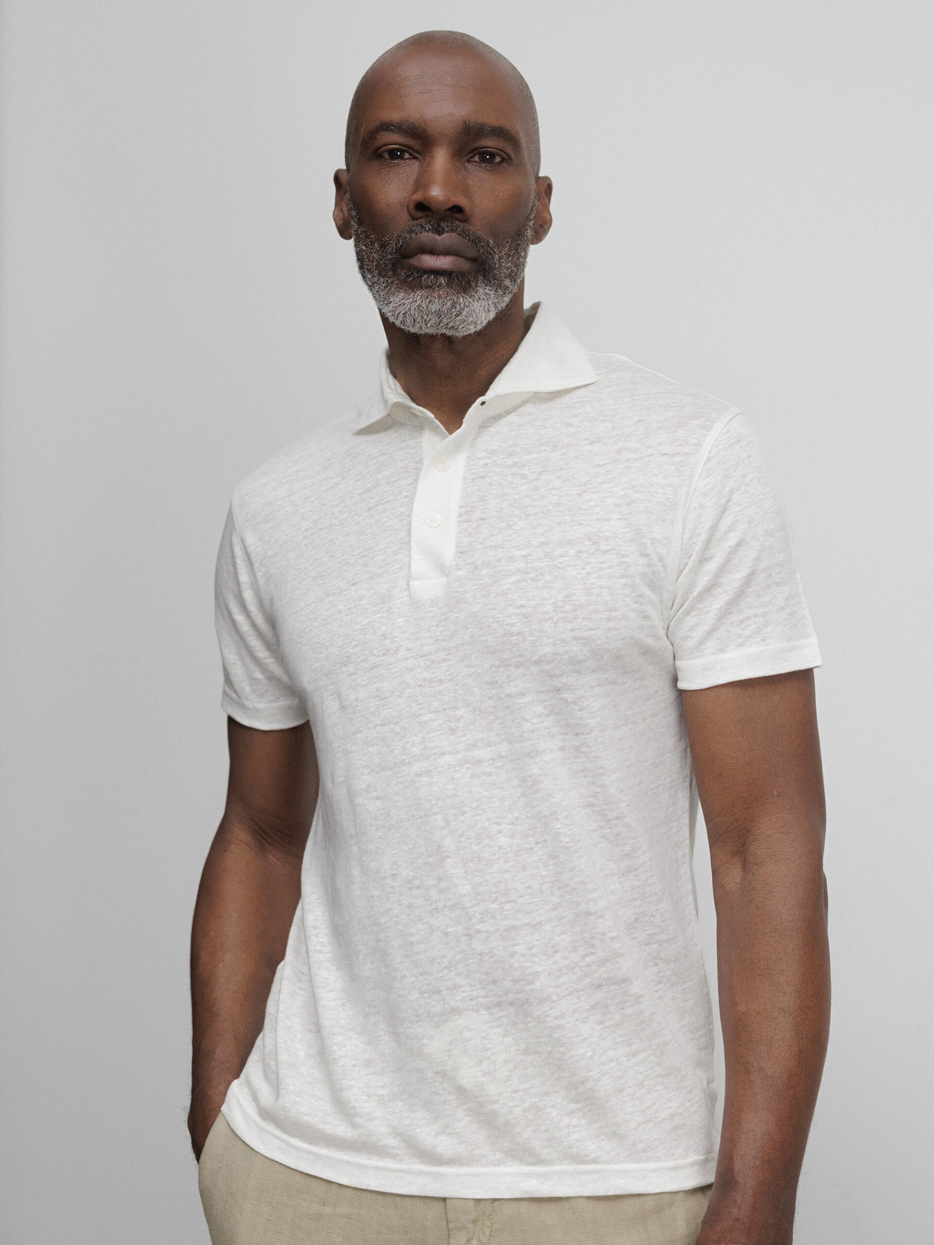 DANIELS Poloshirt aus Leinen Herren (OFFWHITE)