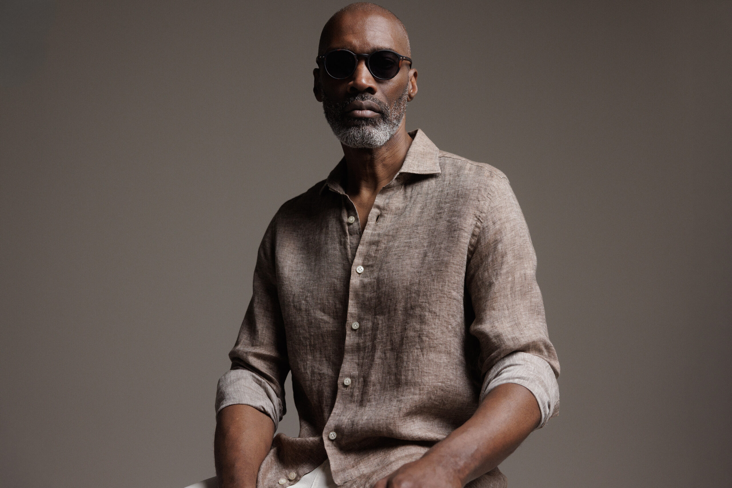 SONRISA Hemd aus Leinen Herren (06 SCHLAMM)