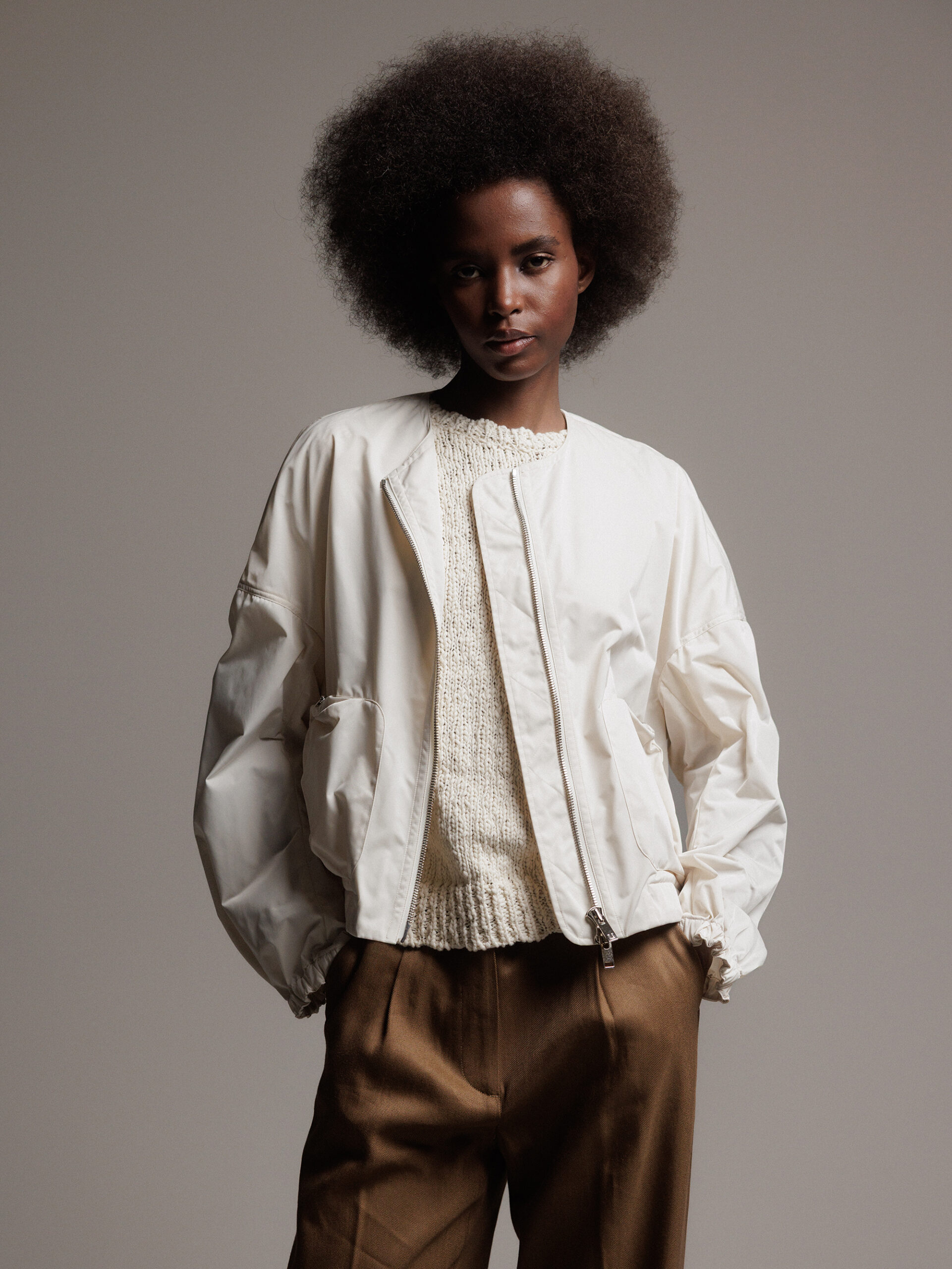 LIS LAREIDA Oversized Blouson Damen (110 MILK)