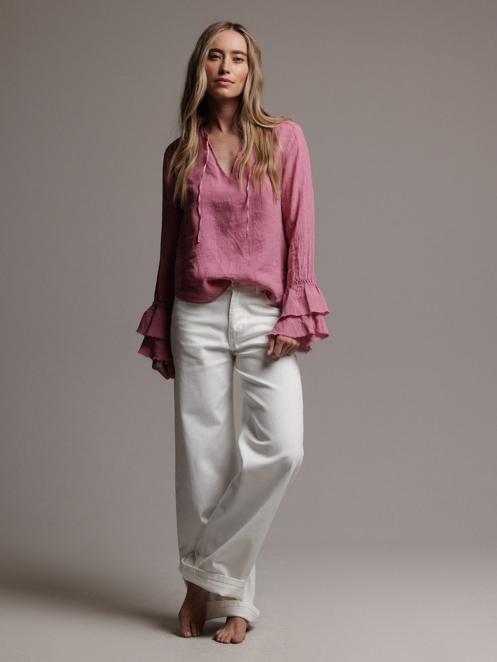 DANIELS Leinenbluse Damen (BERRY)