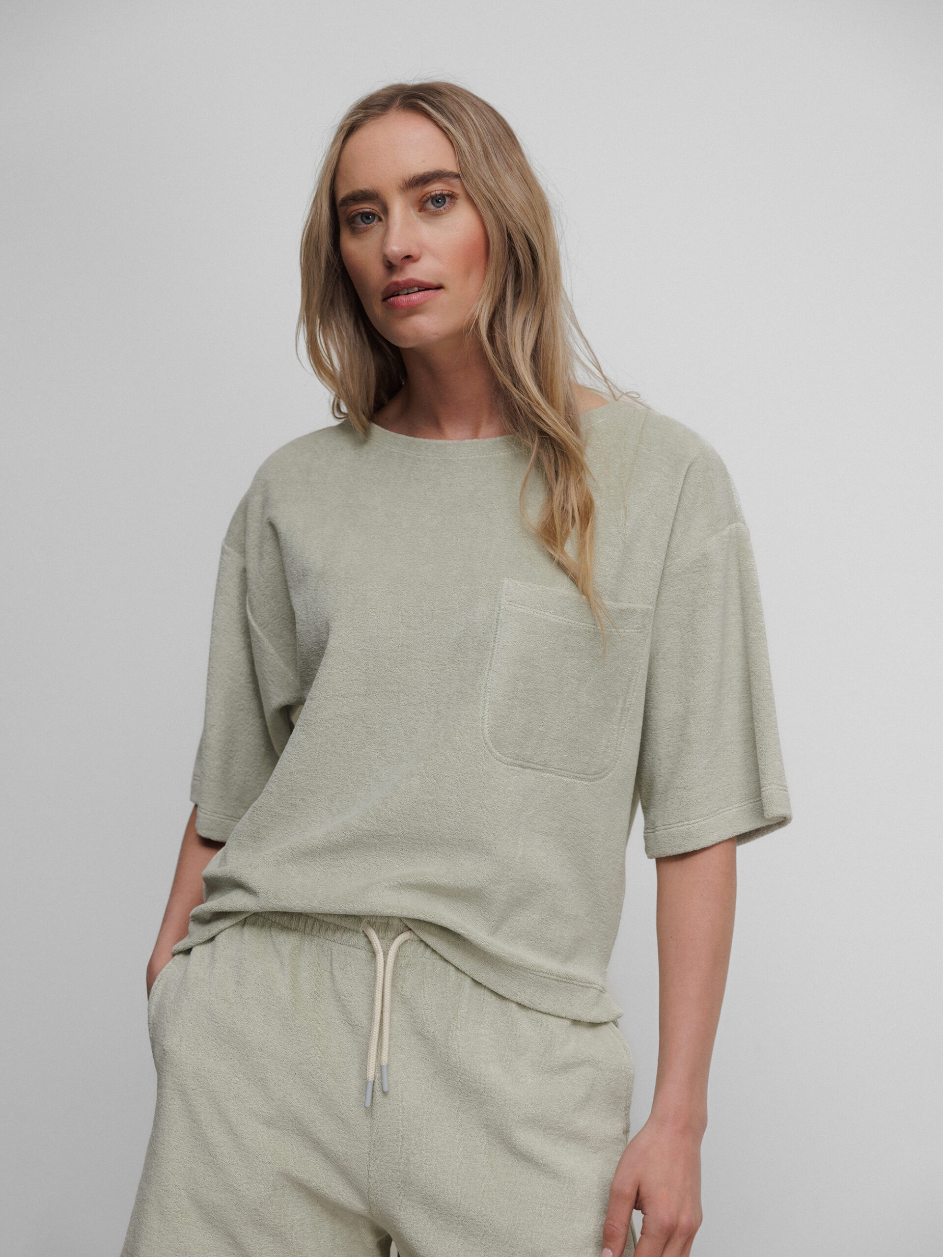 KNIT-TED T-Shirt in Frotteeoptik Damen (301 SAGE LINDGRÜN)