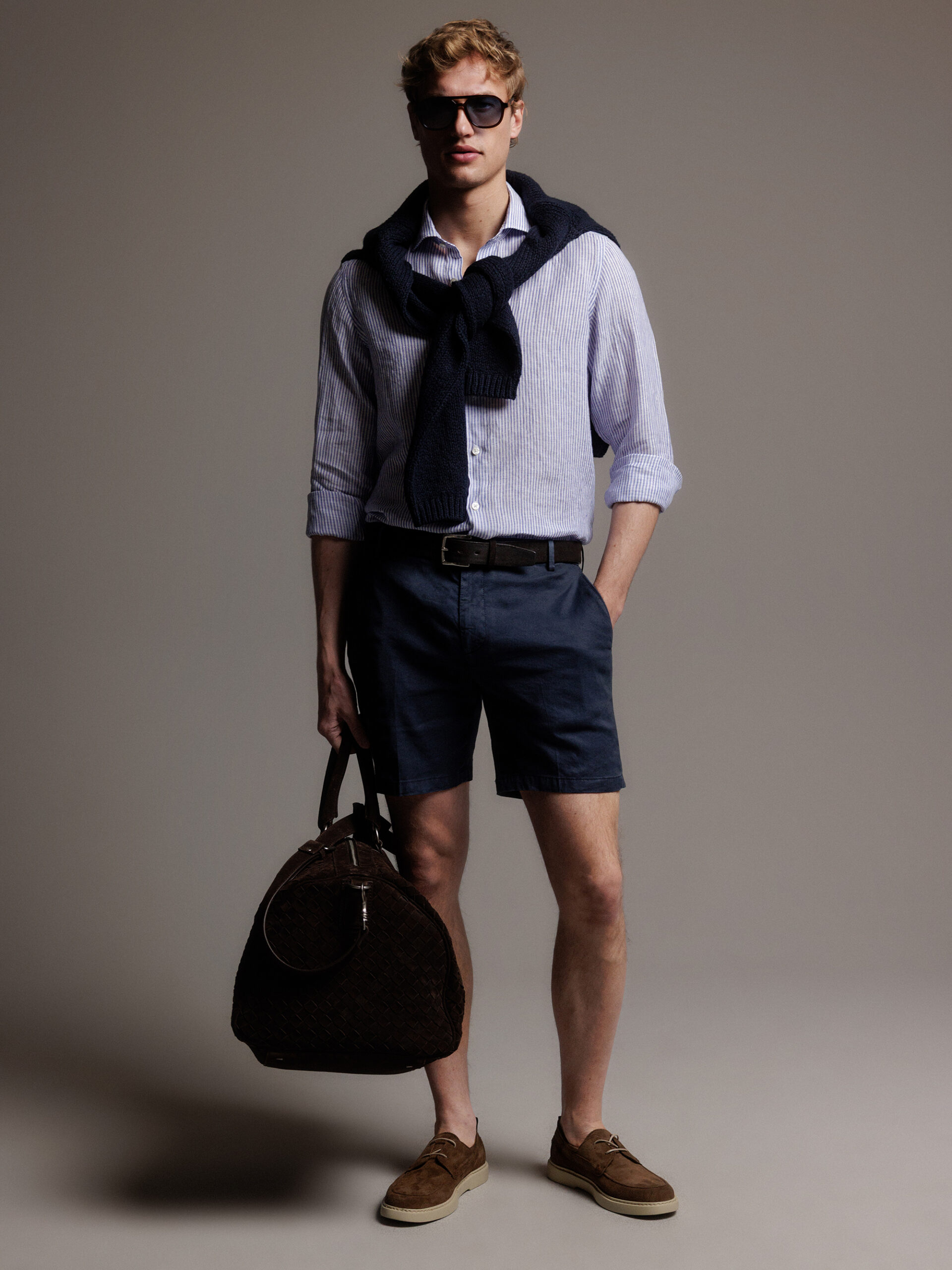DONDUP Shorts aus Leinen Herren (890 NAVY)
