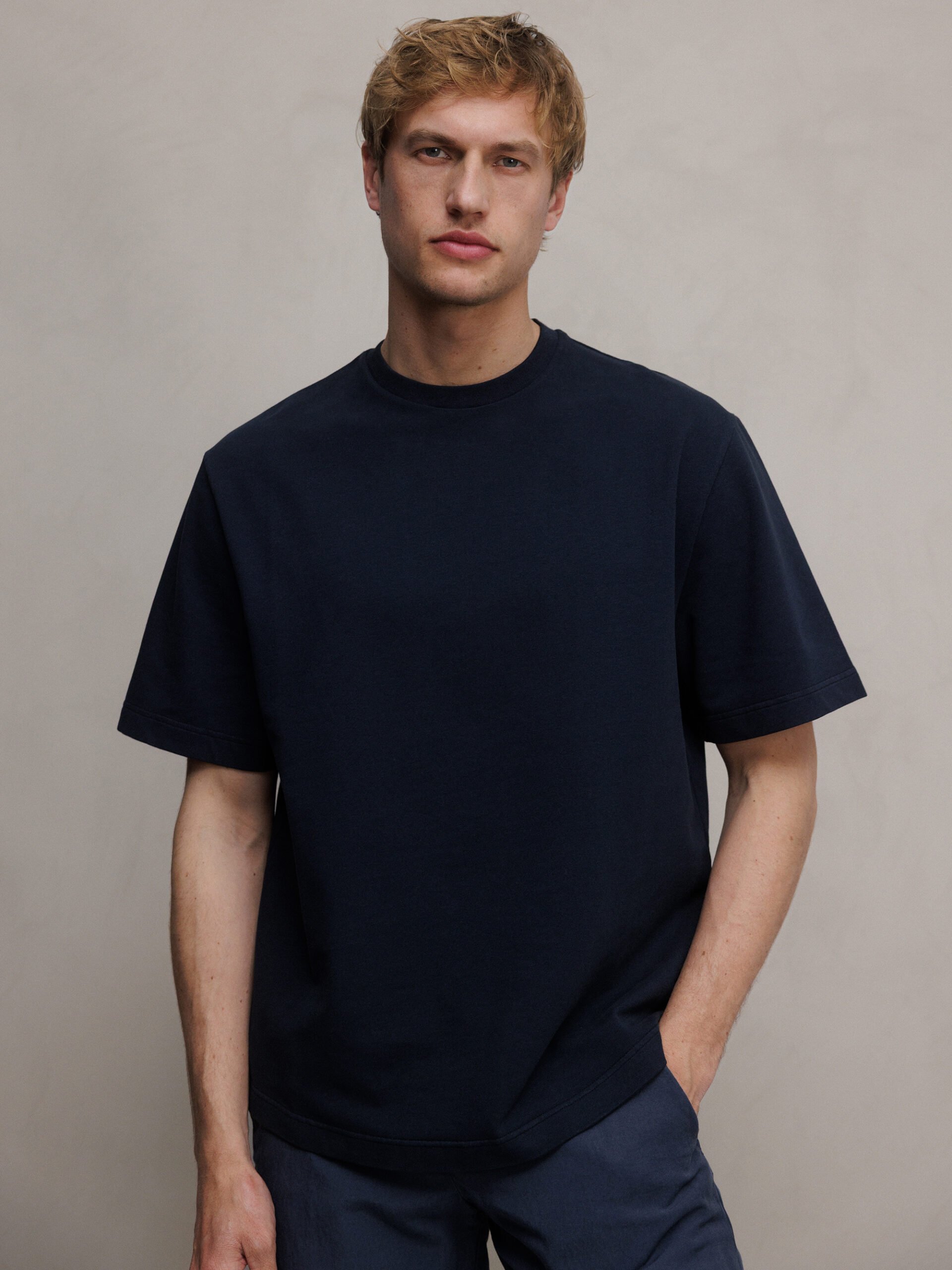 04651 T-Shirt aus Baumwolle Herren (NAVY)