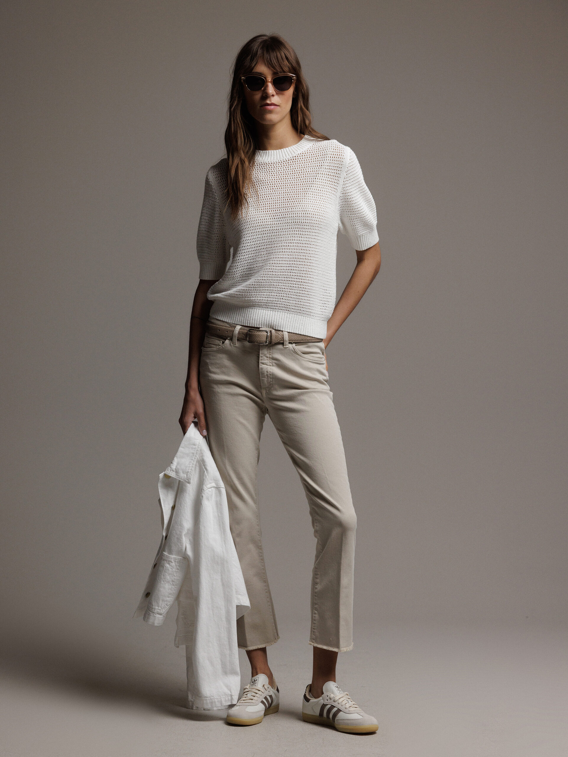 NINE IN THE MORNING Kick Flared Jeans Damen (BEIGE)