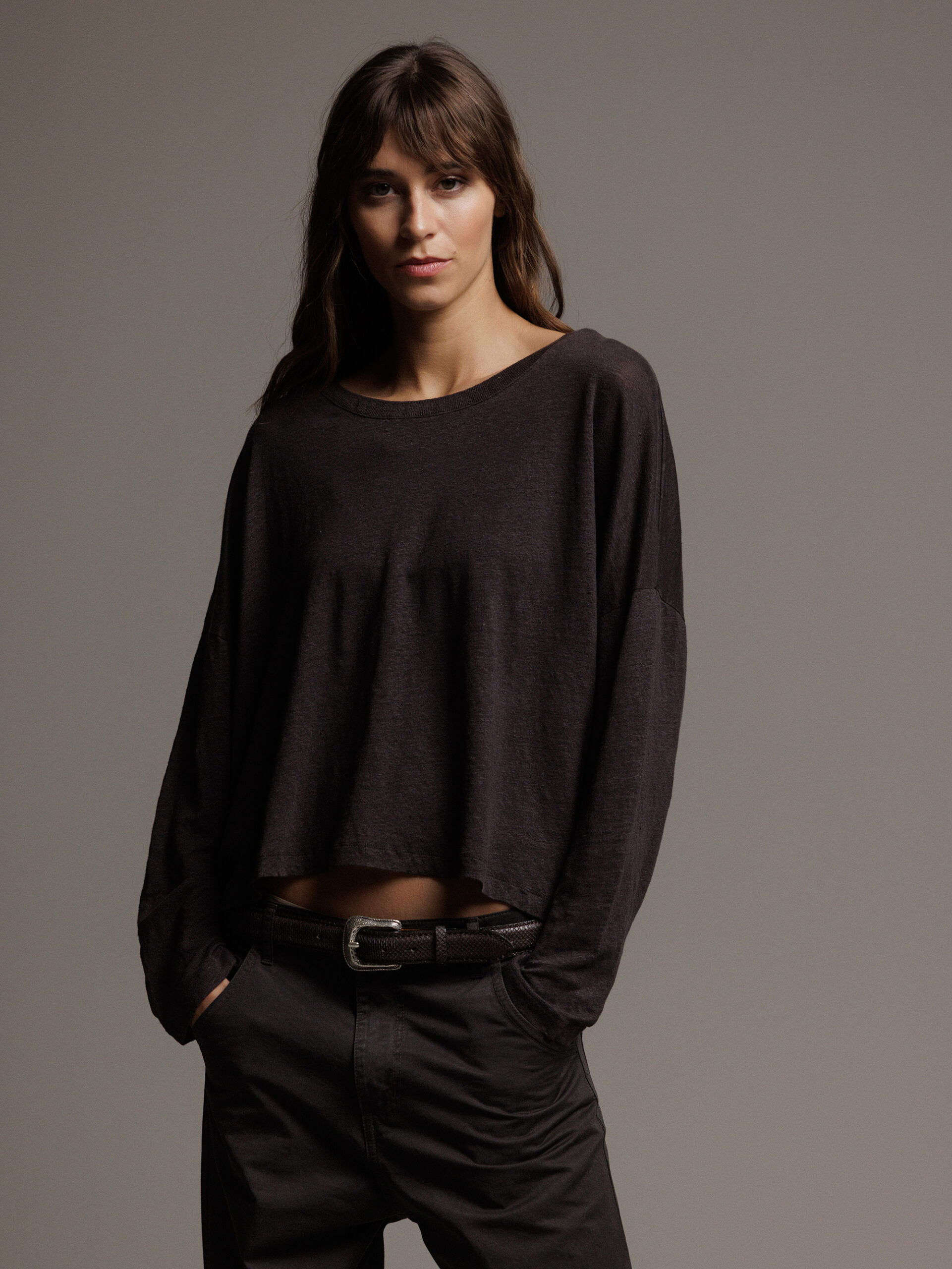 DANIELS Langarmshirt aus Leinen Damen (D.BRAUN)