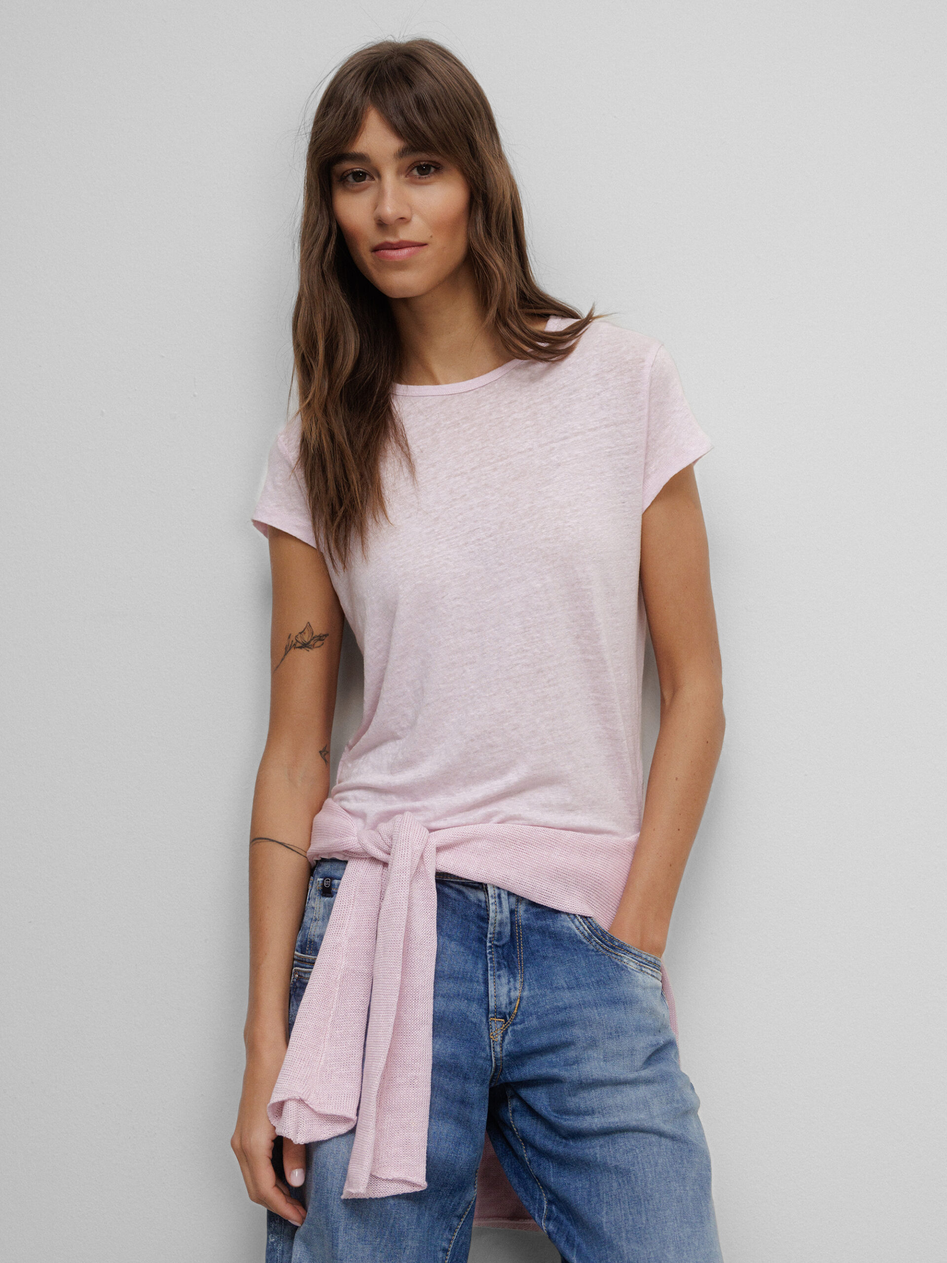 DANIELS T-Shirt aus Leinen Damen (ROSE)